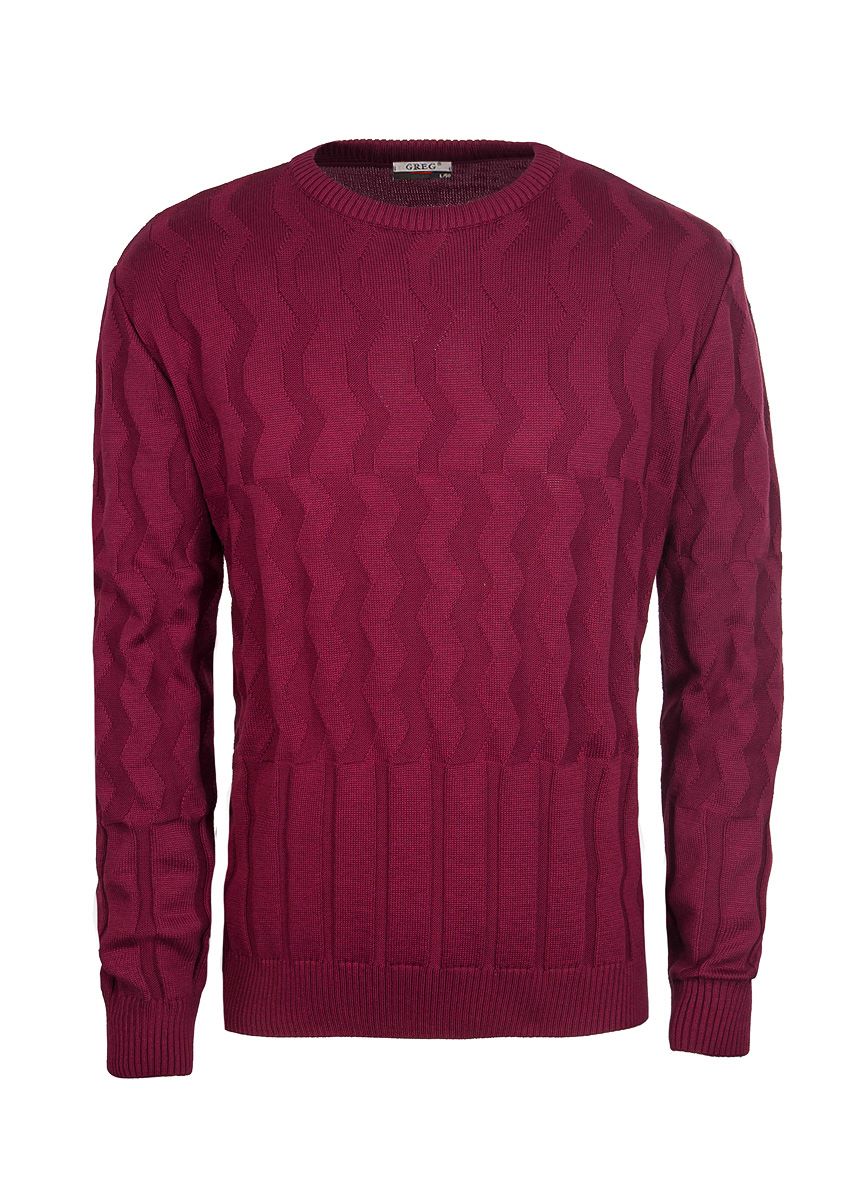 G121-50-зигзаг (брусника) Джемпер мужской