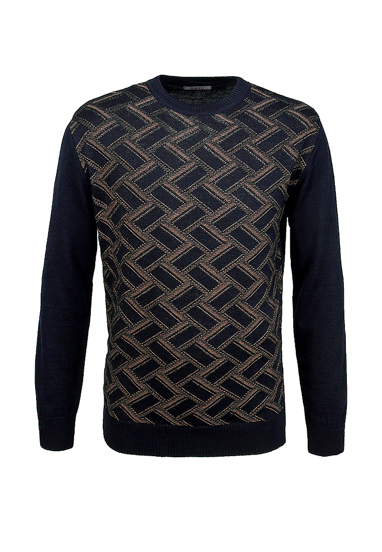 G121-12-зигзаг D1 (синий/беж.) Джемпер мужской