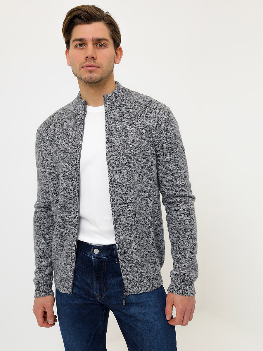 G139-RC03 (чёрный/серый) Кардиган мужской