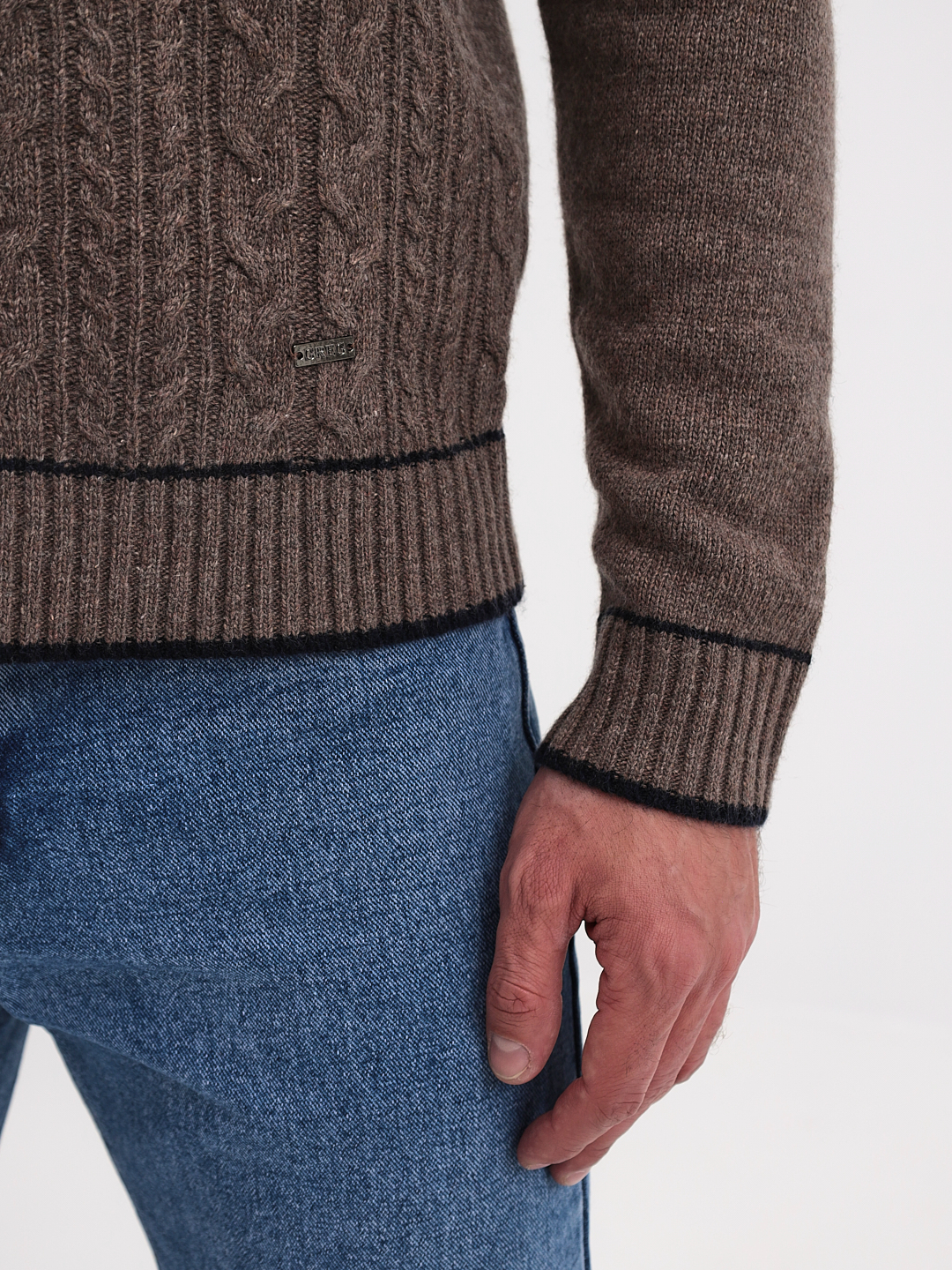 G124-07-косы (кофе) Джемпер мужской