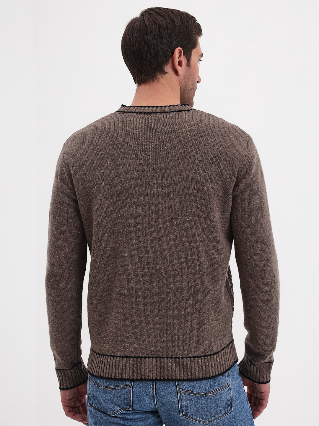 G124-07-косы (кофе) Джемпер мужской