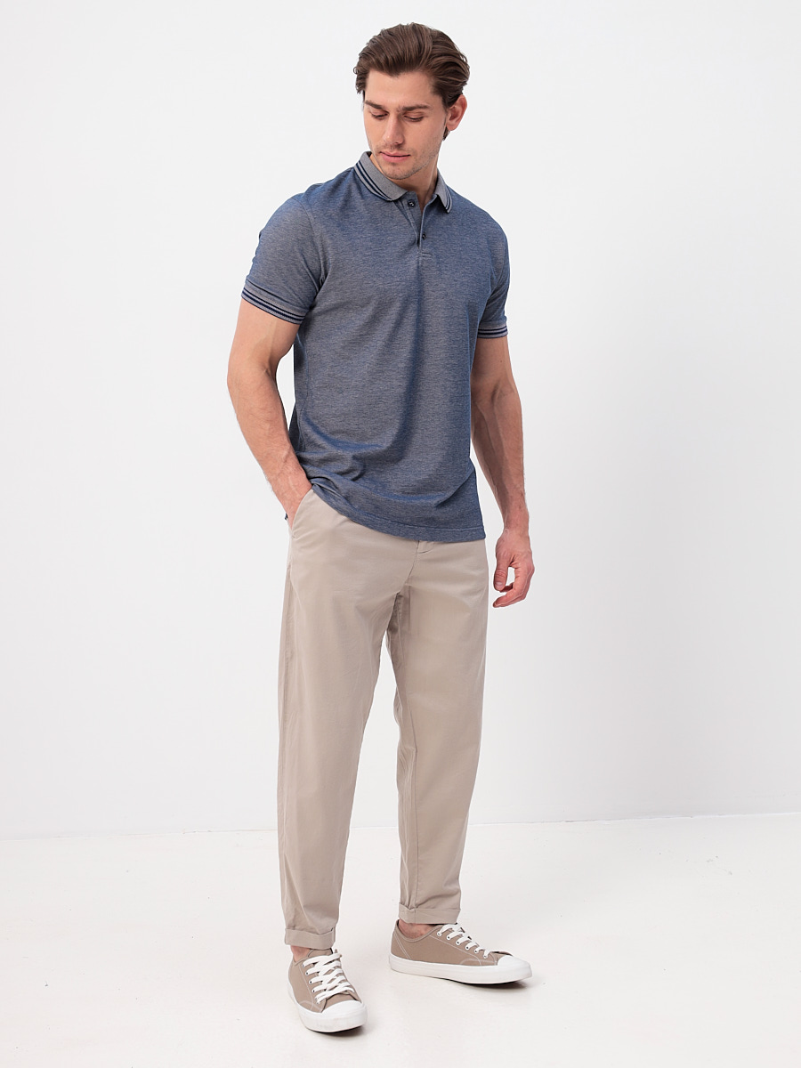 G144V-PH4-OZ5 (коричневый) Джемпер мужской с воротником поло короткий рукав