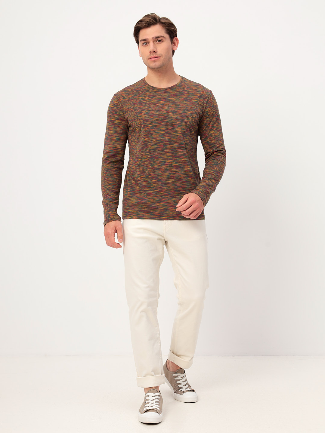 G165-KM-OR1059 (бордо) Футболка мужская длинный рукав