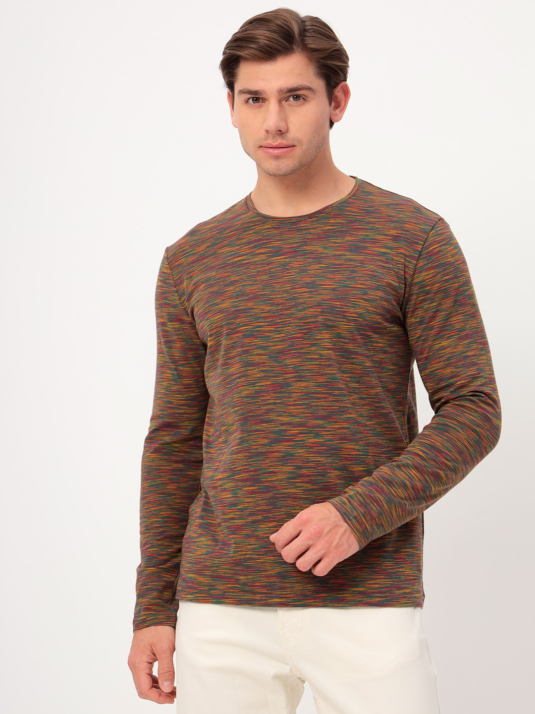 G165-KM-OR1059 (бордо) Футболка мужская длинный рукав