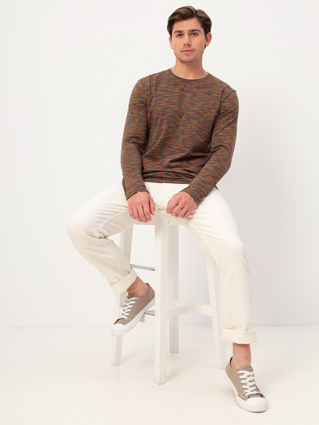 G165-KM-OR1059 (бордо) Футболка мужская длинный рукав