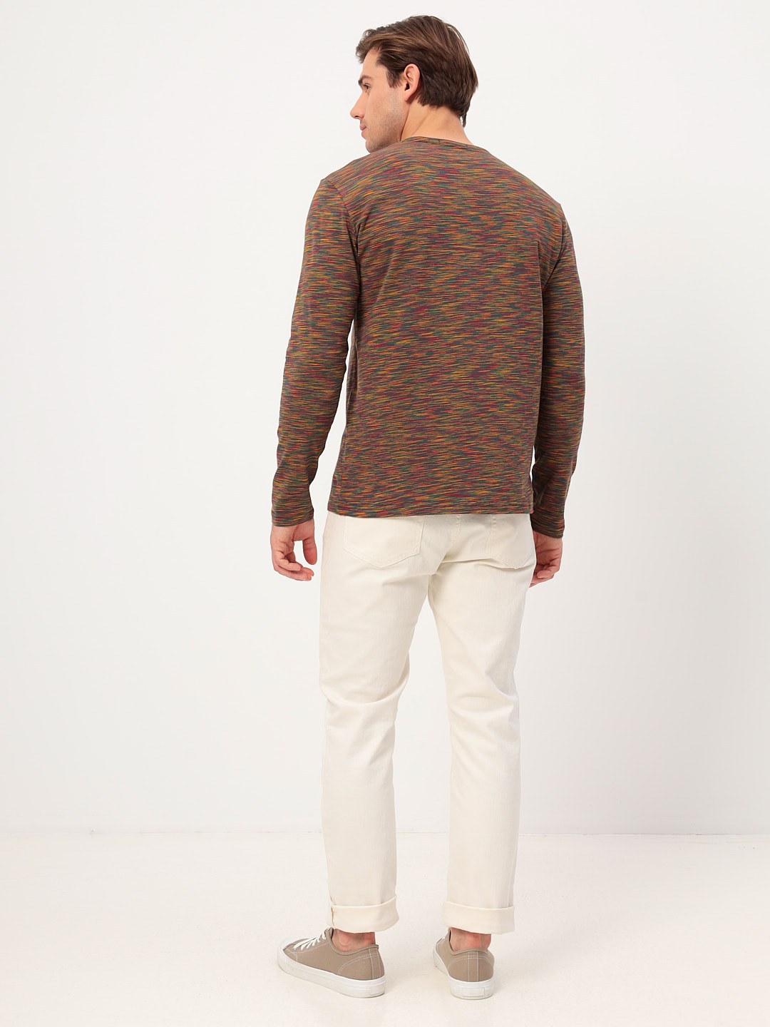 G165-KM-OR1059 (бордо) Футболка мужская длинный рукав