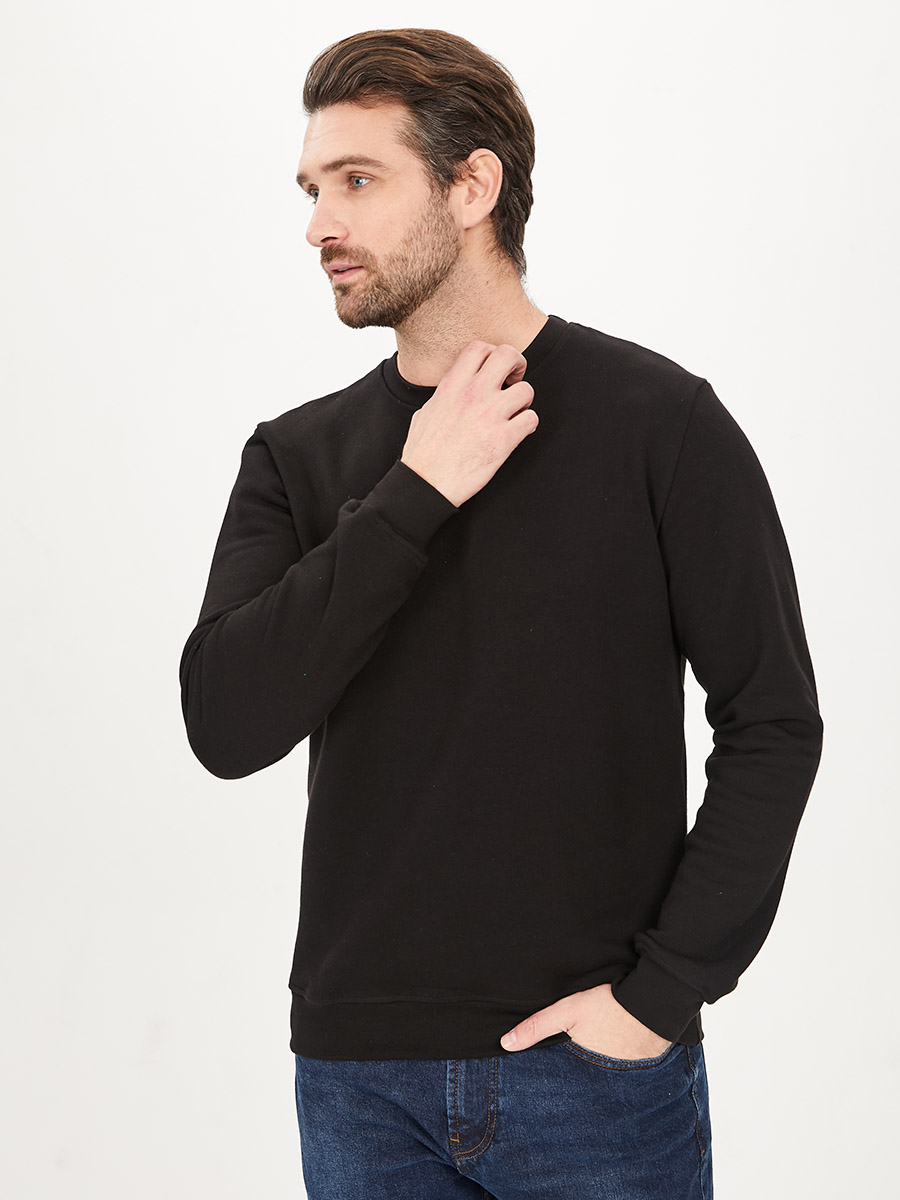 G121-RD-6012_R (чёрный) Свитшот мужской
