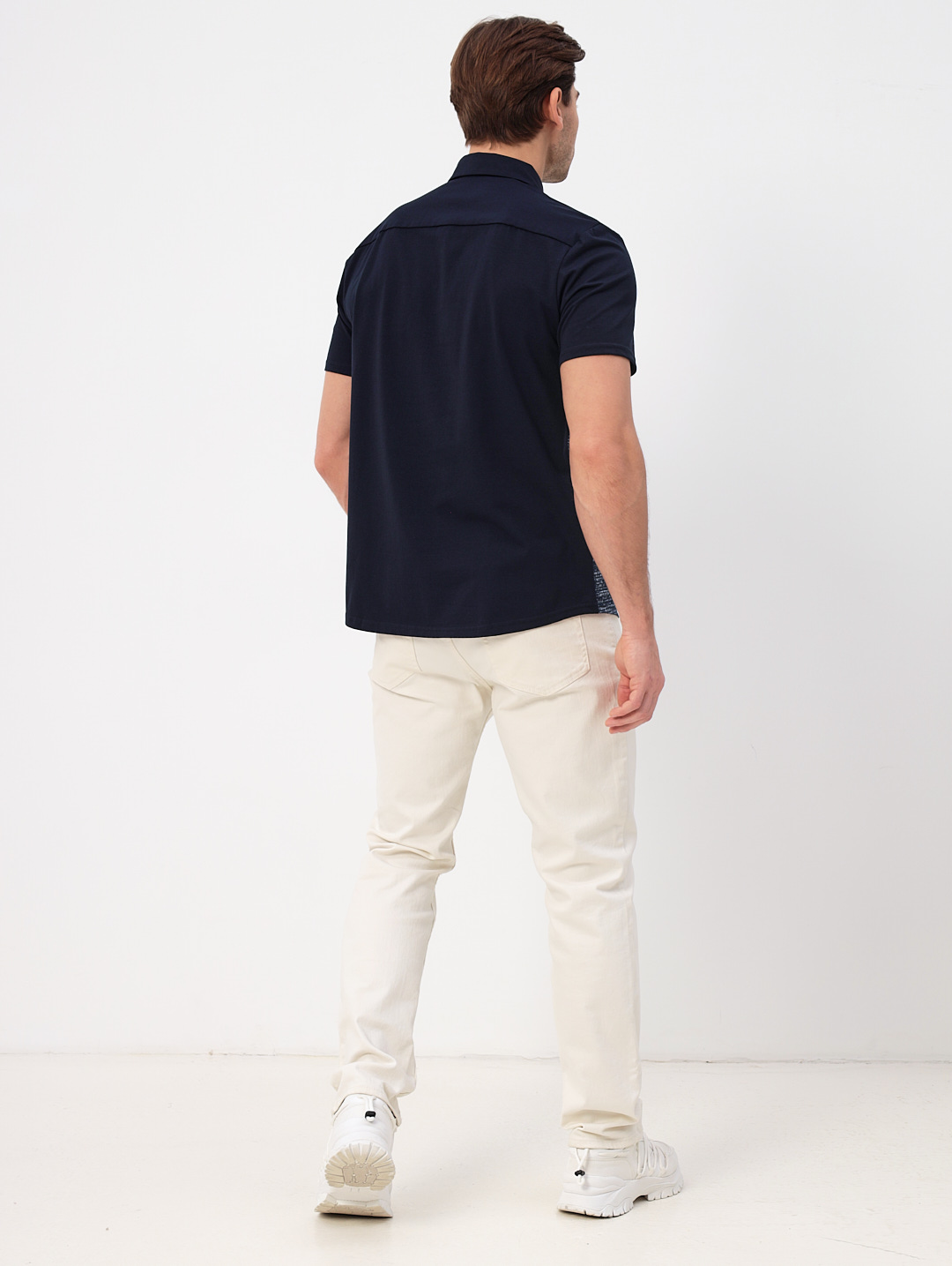 G143-KD1467T-SNM30217 (синий) Батник мужской трикотажный короткий рукав