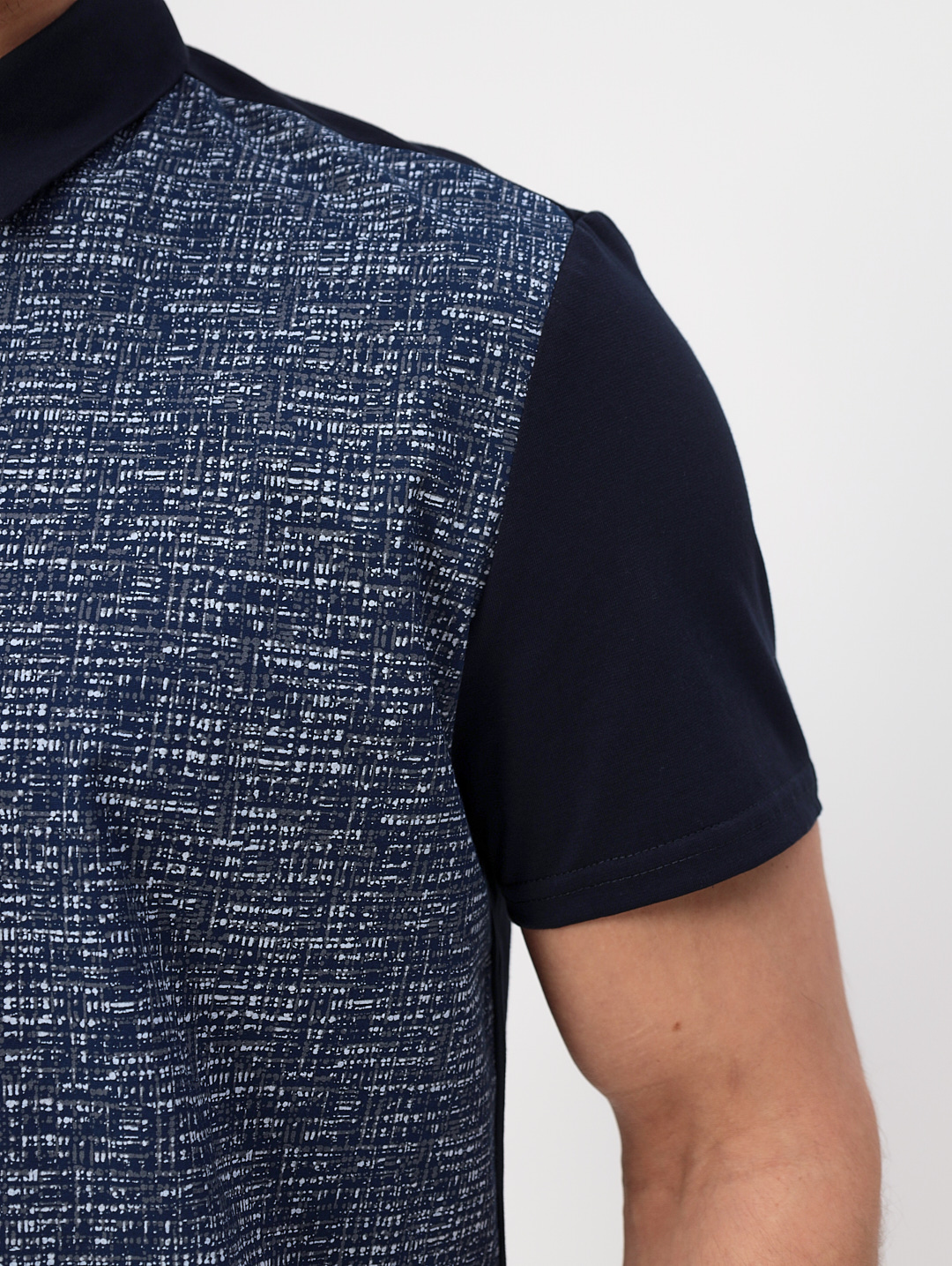 G143-KD1467T-SNM30217 (синий) Батник мужской трикотажный короткий рукав