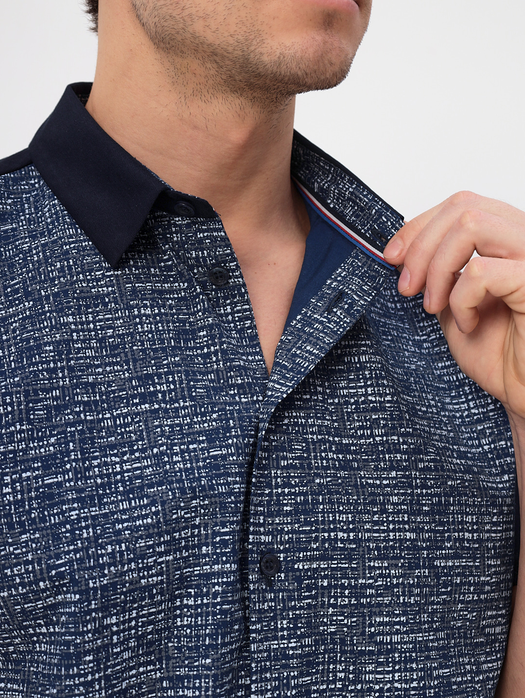 G143-KD1467T-SNM30217 (синий) Батник мужской трикотажный короткий рукав