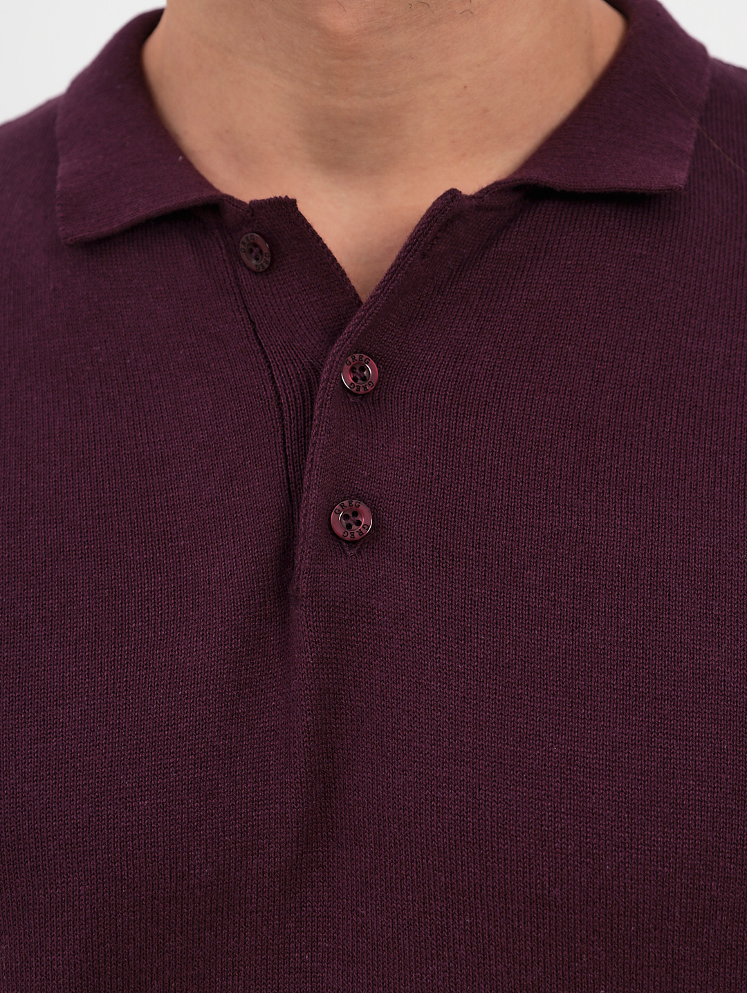 G128-AC470 (бордо) Джемпер мужской с воротником поло