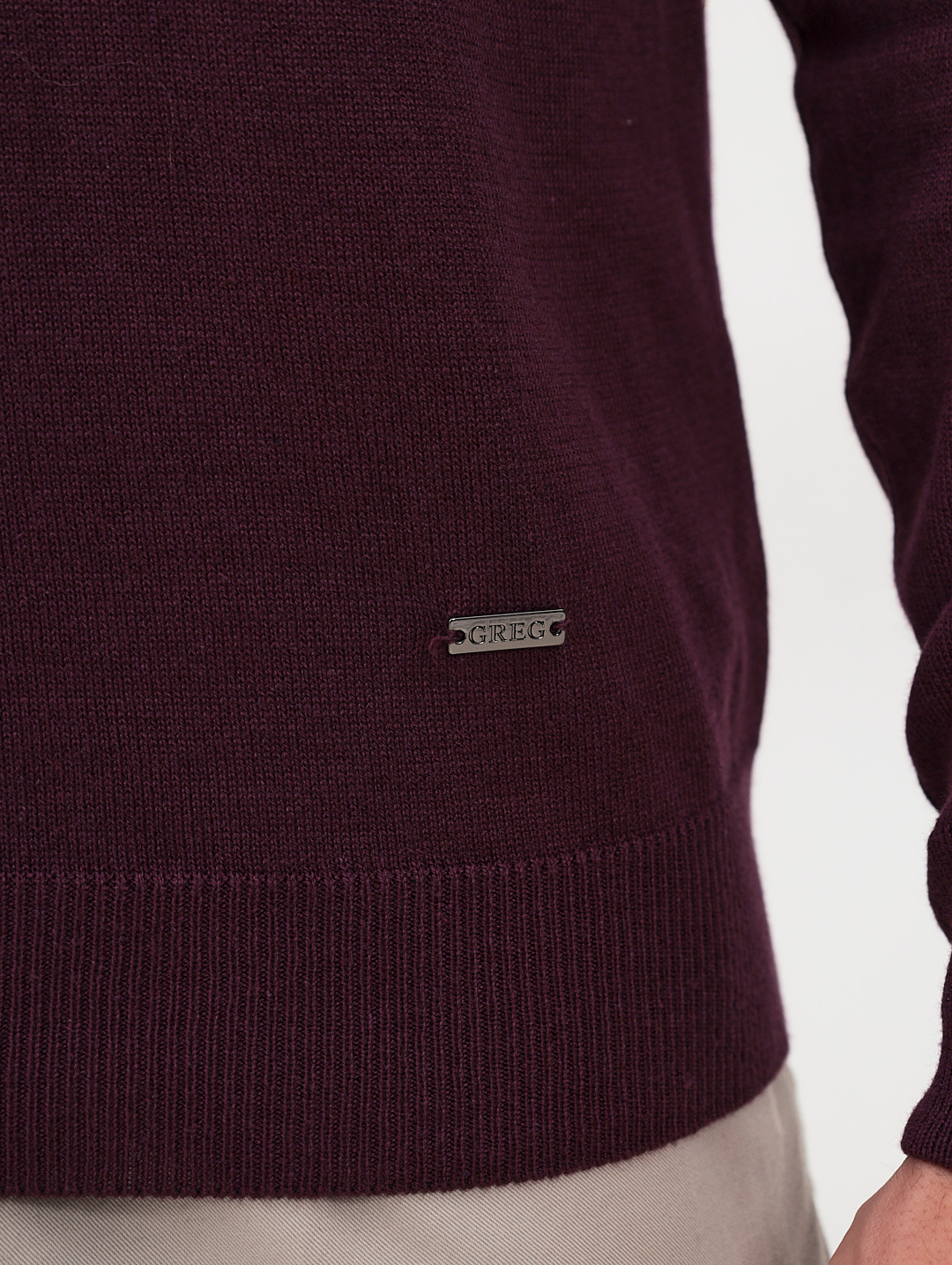 G128-AC470 (бордо) Джемпер мужской с воротником поло