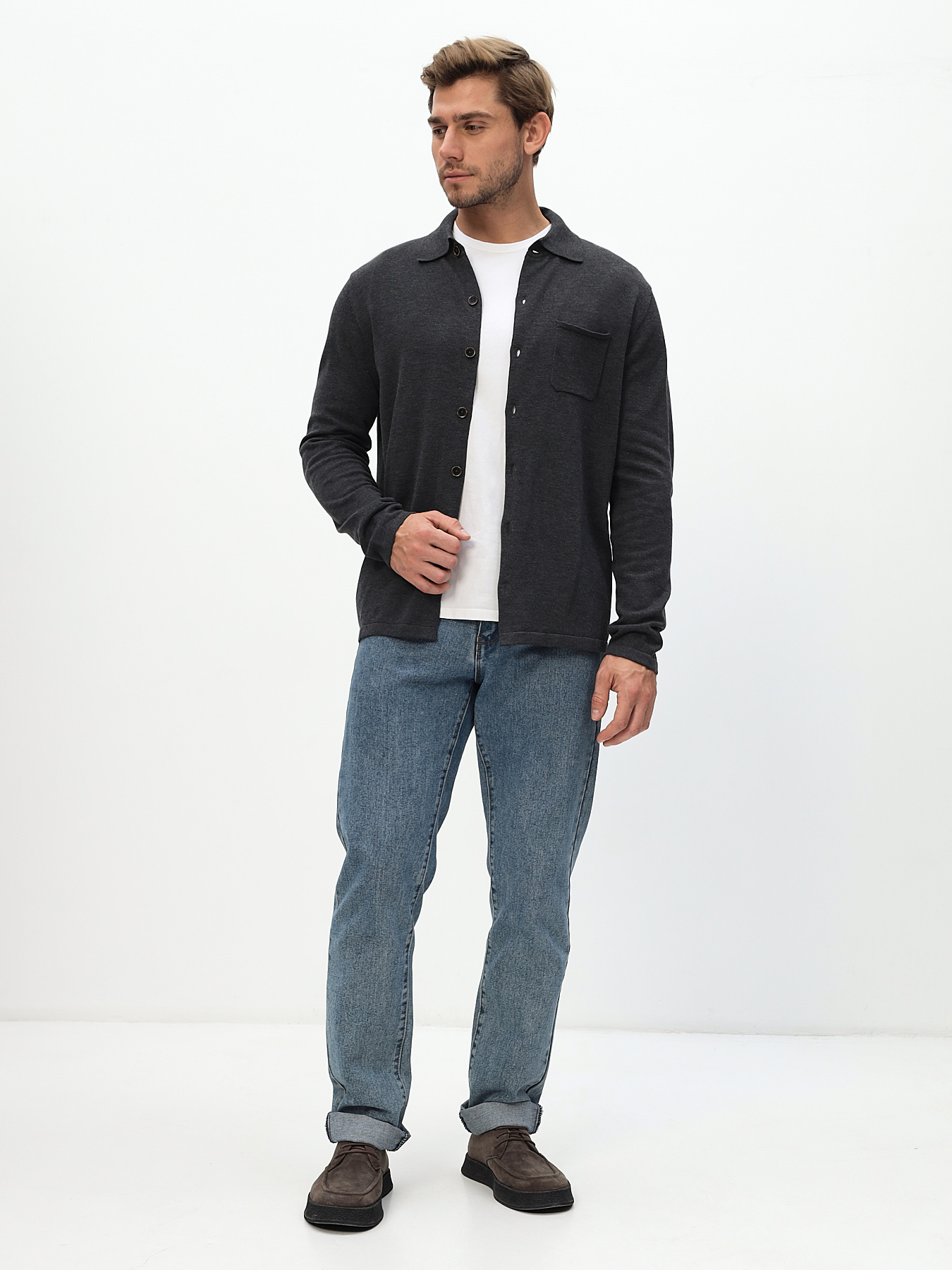 G148-TB (графит) Кардиган мужской