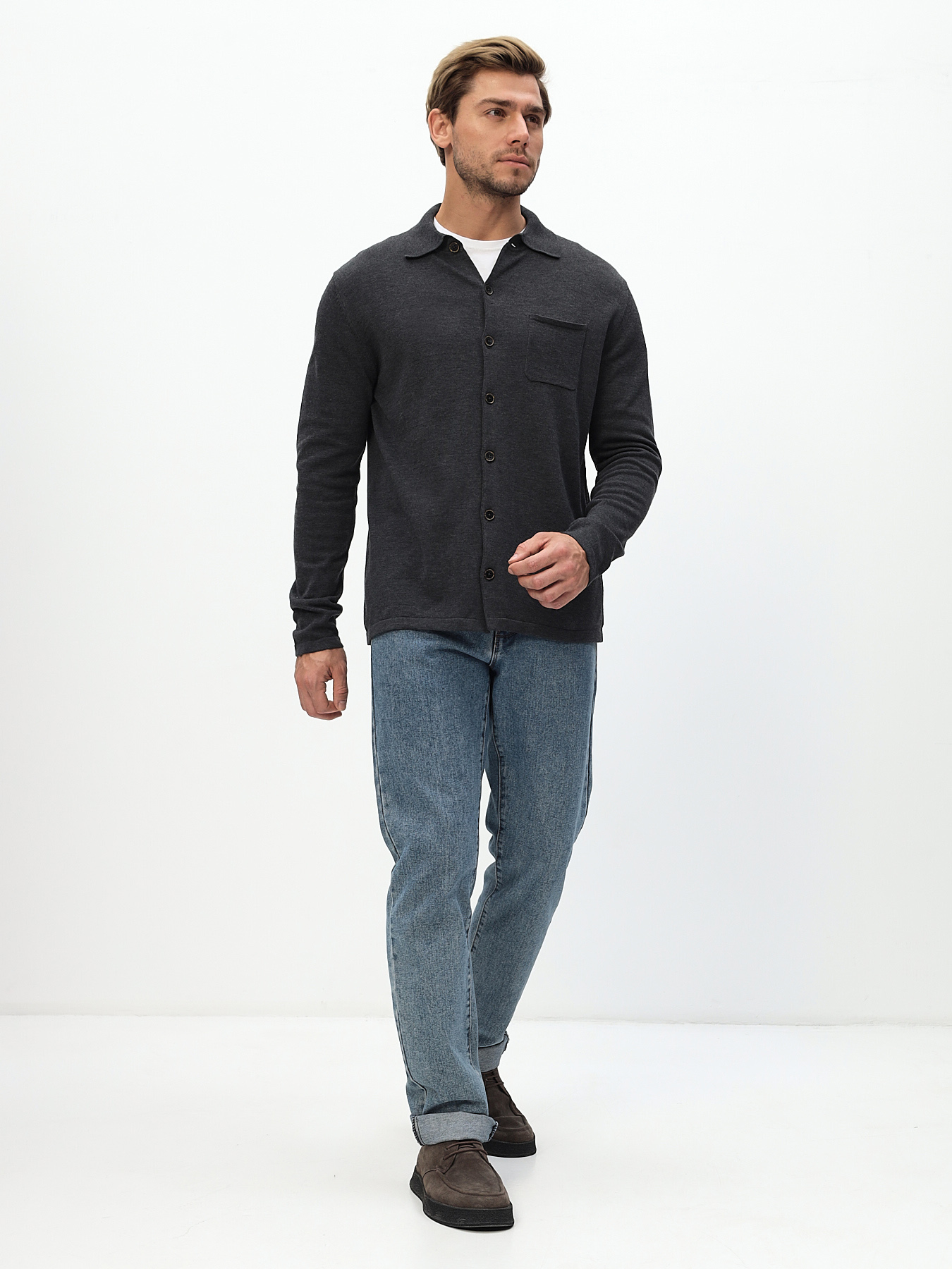 G148-TB (графит) Кардиган мужской