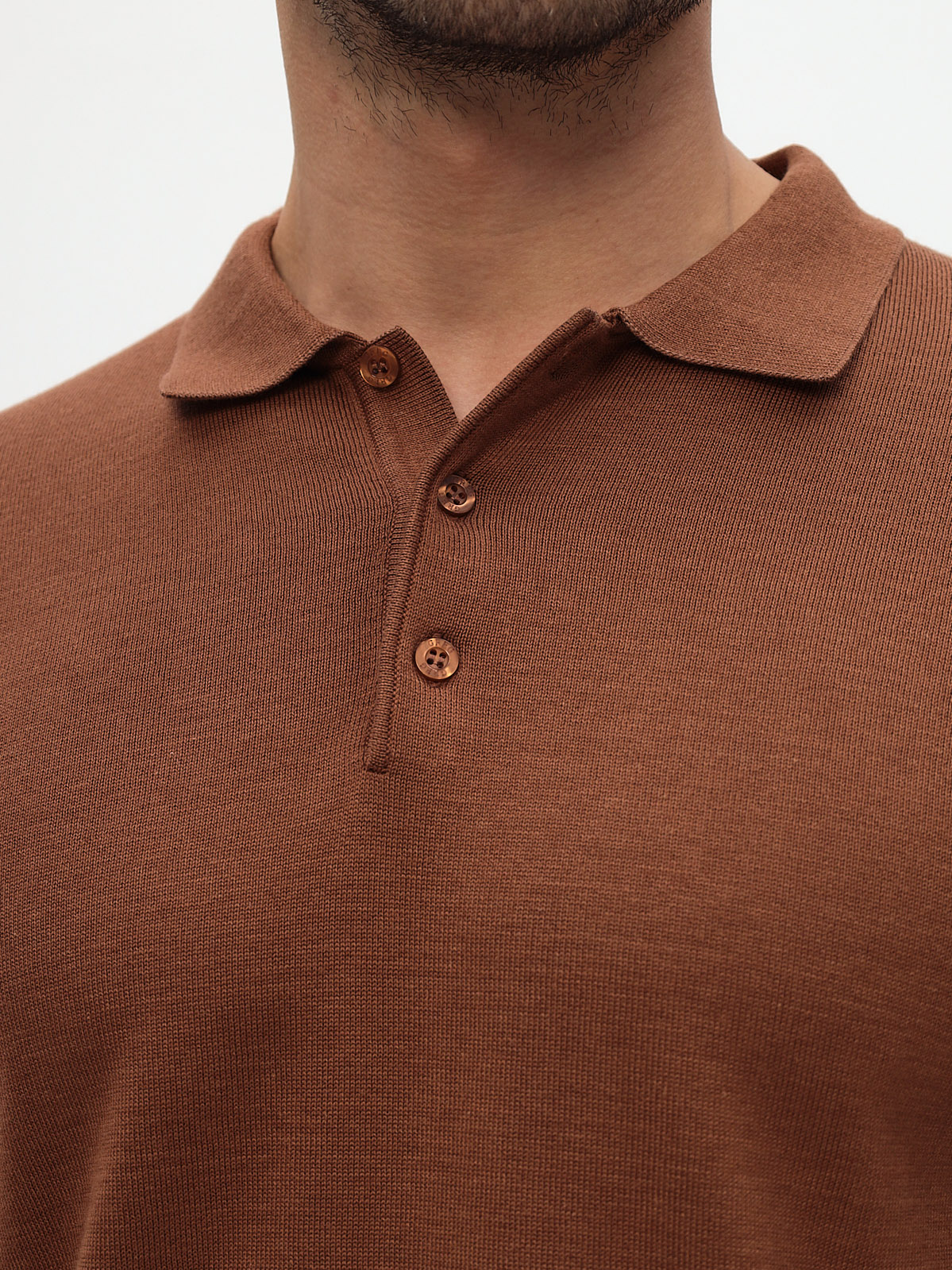 G128-CT55 (терракот) Джемпер мужской с воротником поло