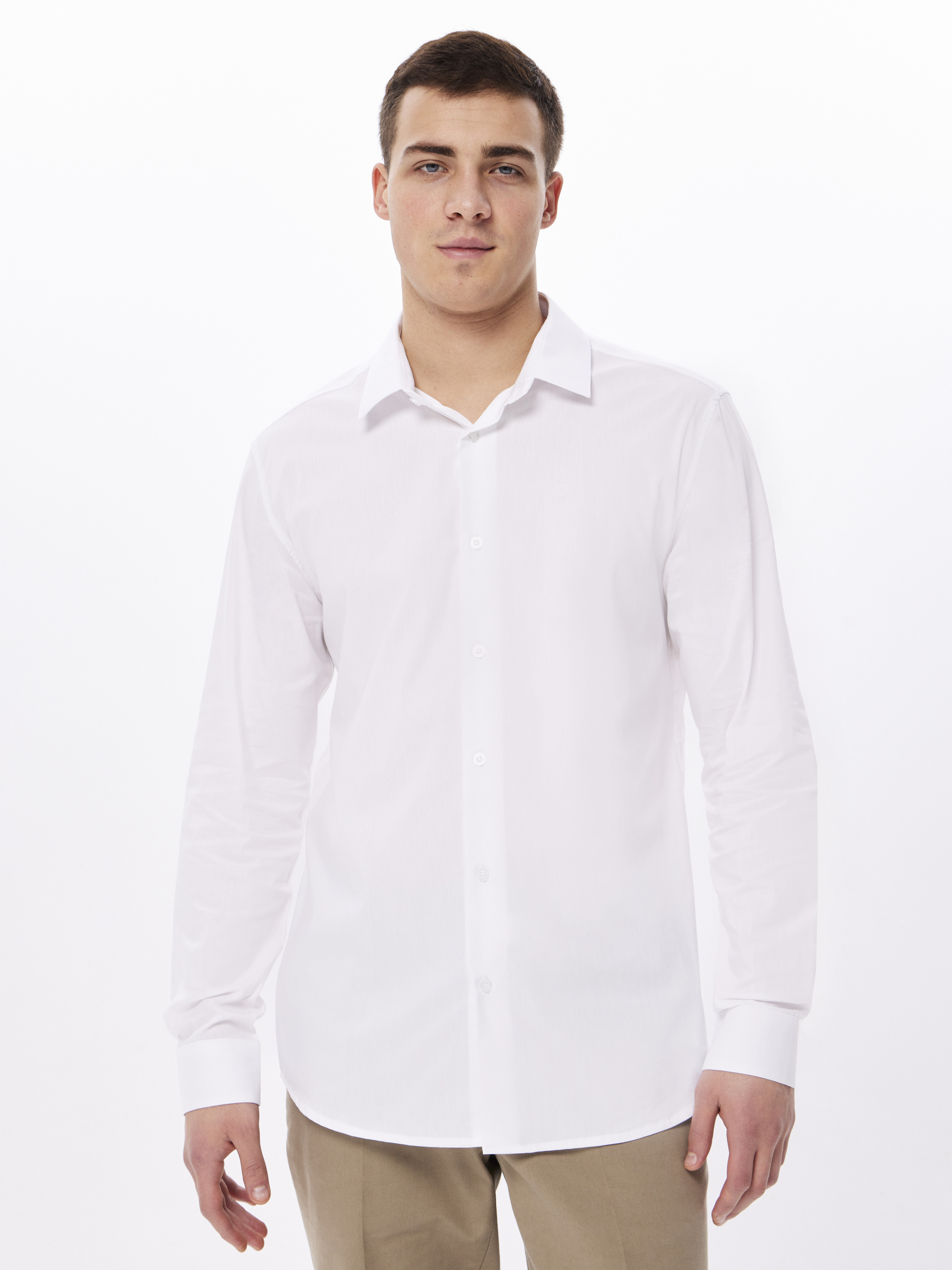 100/238/WH/SZR STRETCH Сорочка мужская длинный рукав