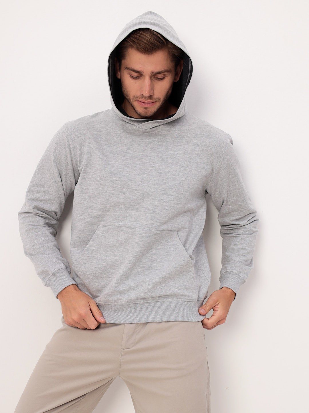 G171-OZ02-28 (св.серый м.) Худи мужское