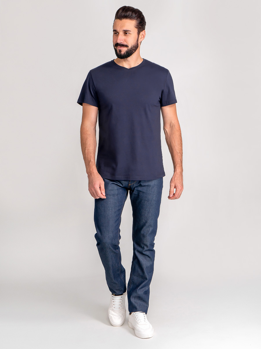 G146-RD-3002 (т.синий) Футболка мужская короткий рукав