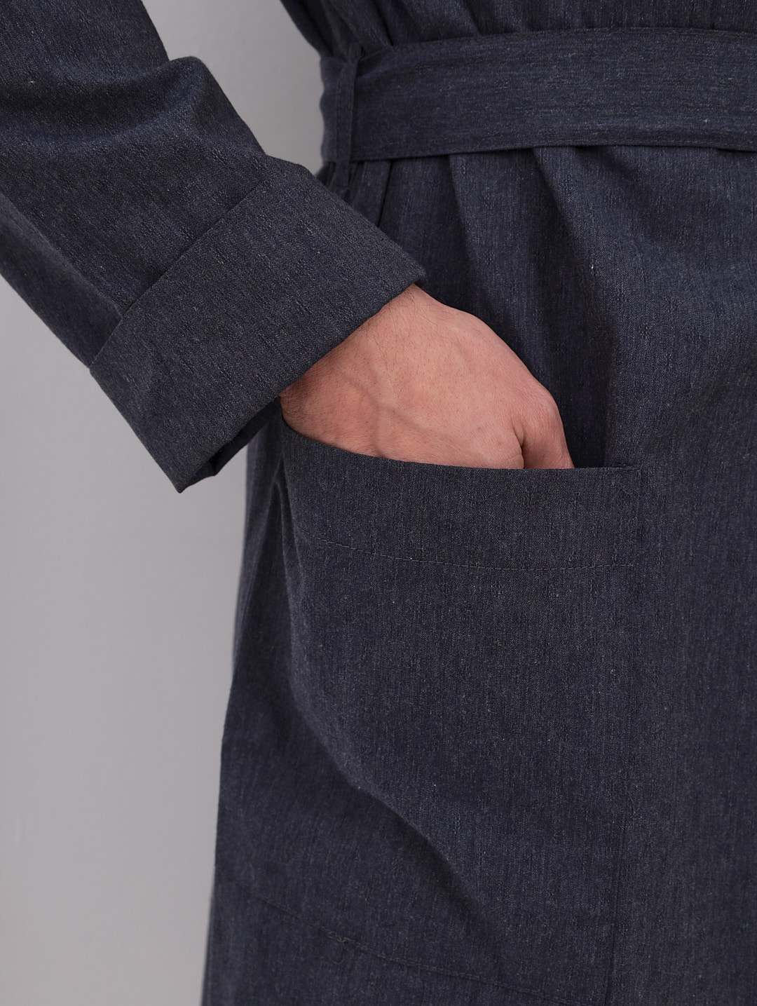 GH-170-9228-2-т.серый Халат муж.