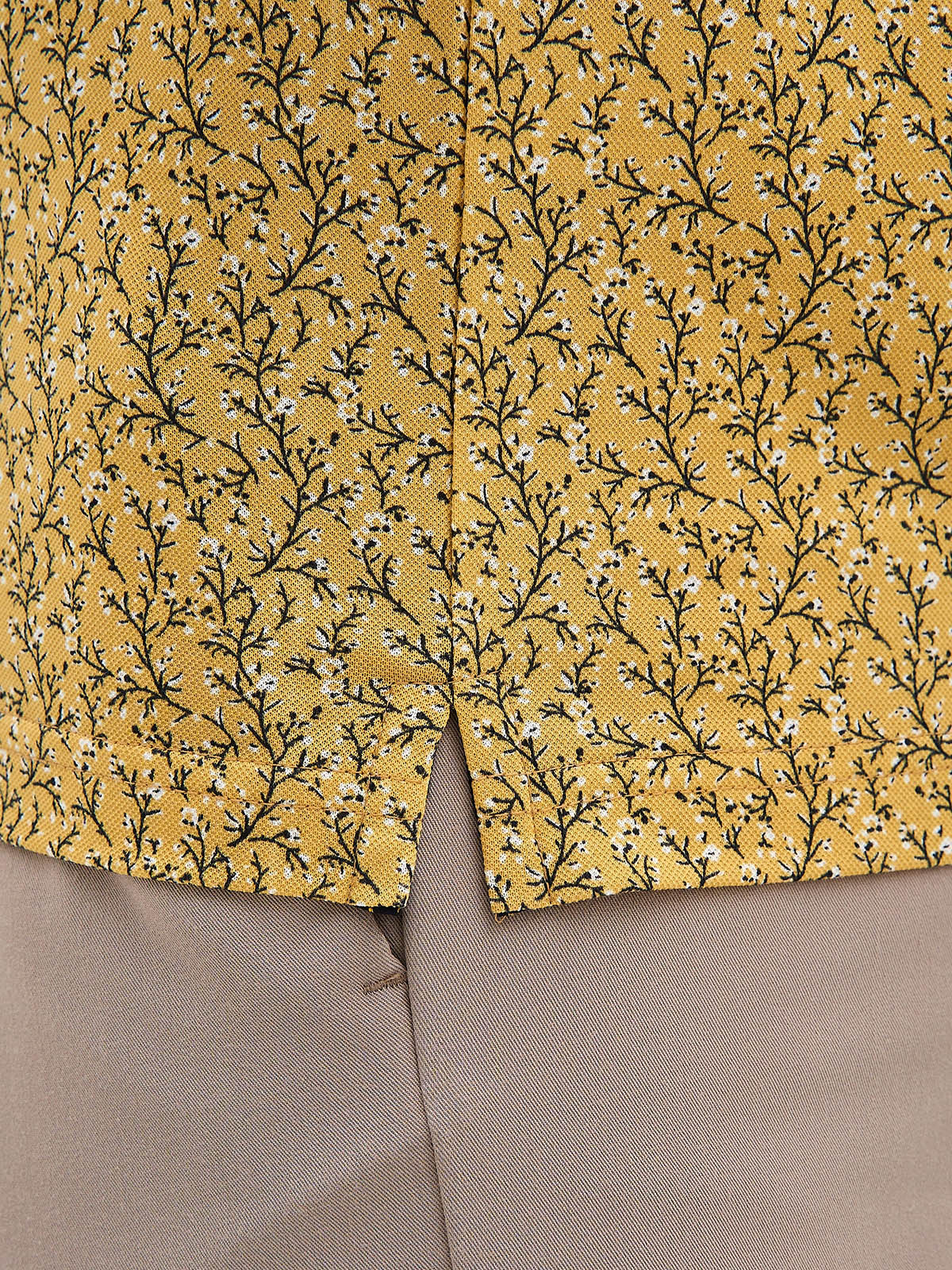 G144-PP124T-LT0010 (желтый) Джемпер мужской с воротником поло короткий рукав