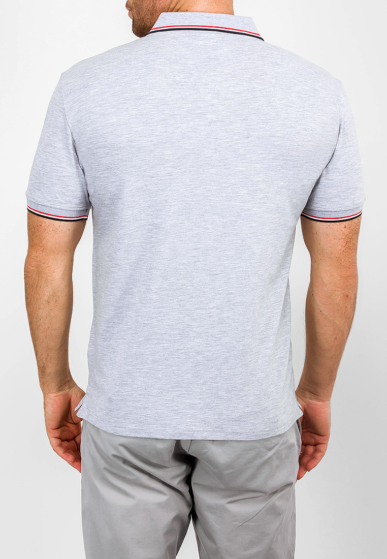 G144-TS-57 (м.серый) Джемпер мужской с воротником поло короткий рукав