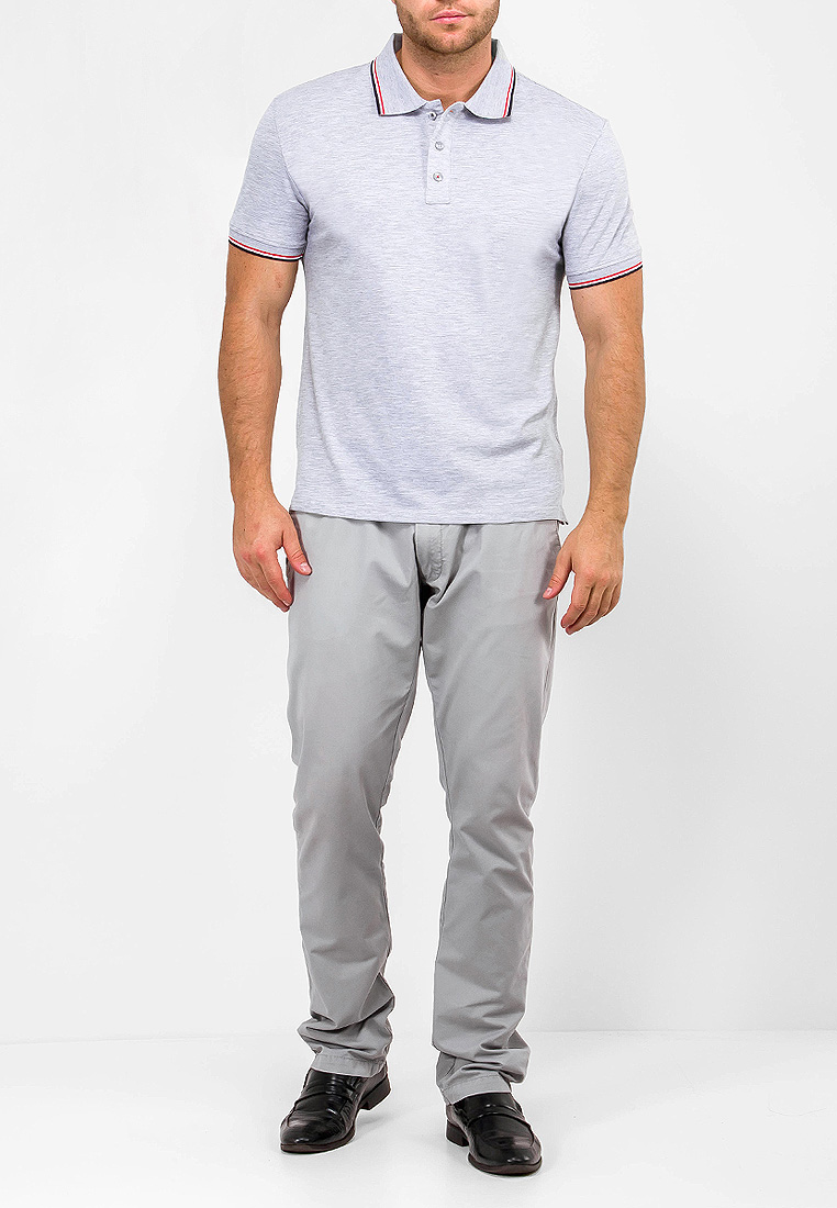 G144-TS-57 (м.серый) Джемпер мужской с воротником поло короткий рукав