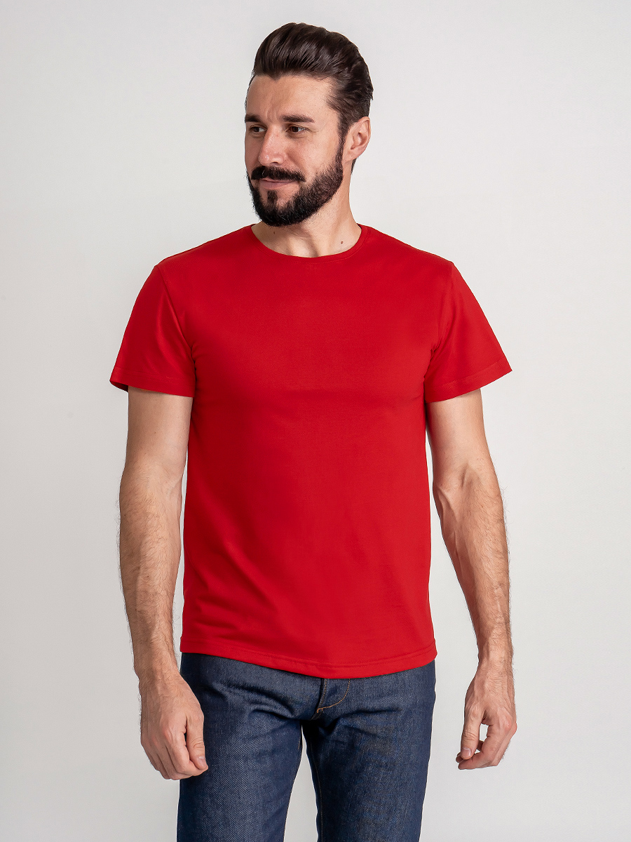 G145-RD-1056 (красный) Футболка мужская короткий рукав