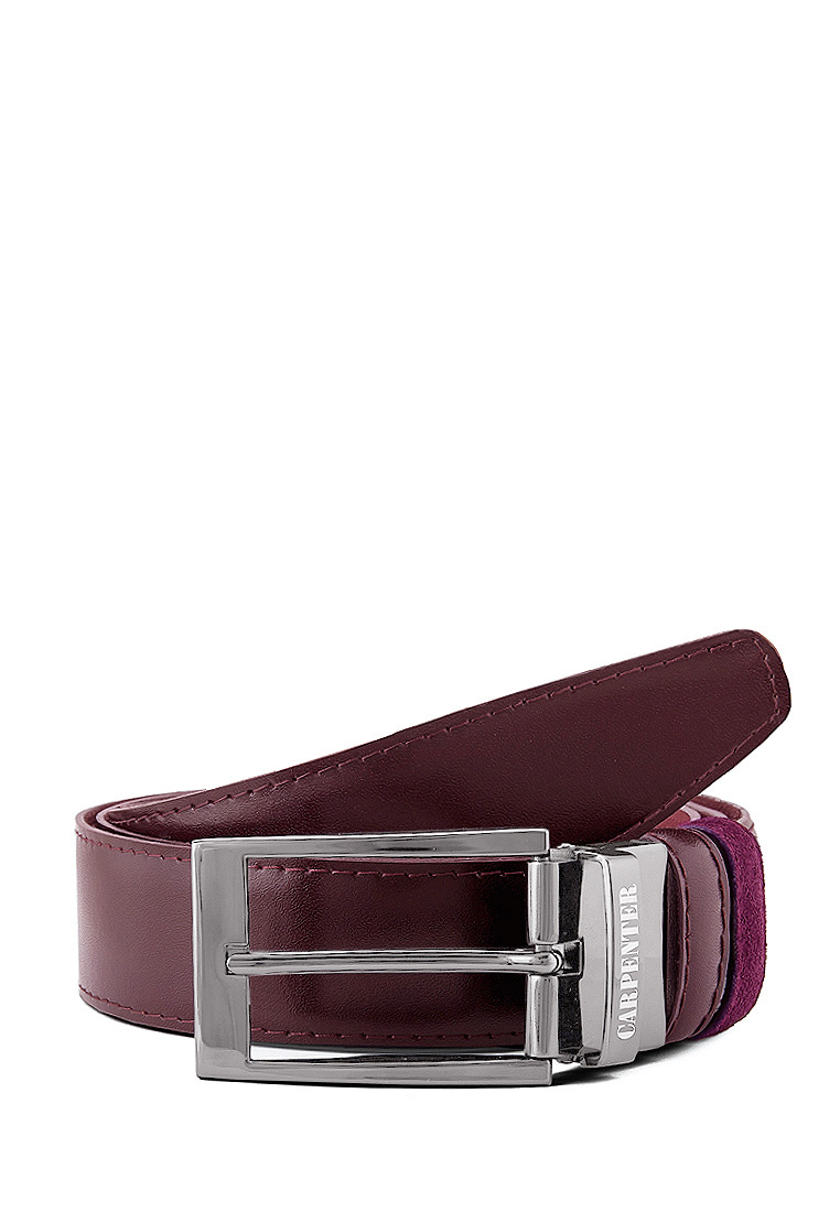 Cr46-1 замша/кожа двустор.бордо Ремень кожаный мужской