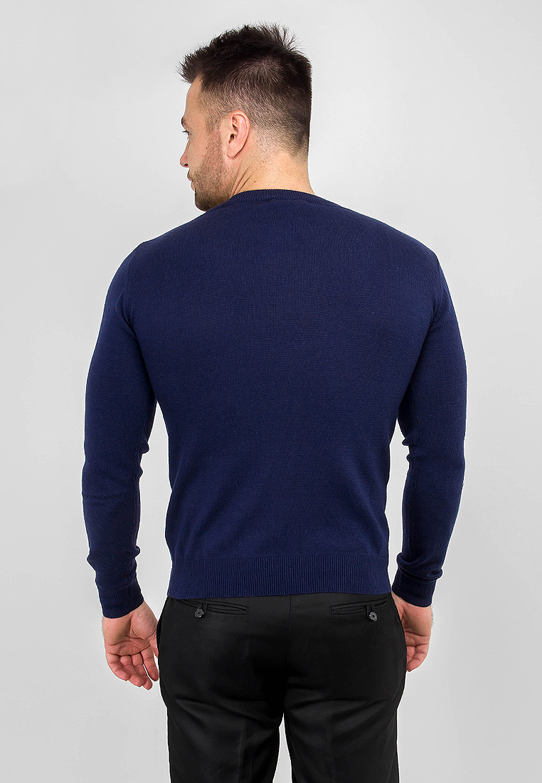 G121-12-клетка (синий/голубой) Джемпер мужской