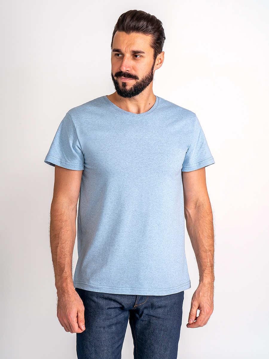 G146-RM-3001_R (серо-голуб м.) Футболка мужская короткий рукав