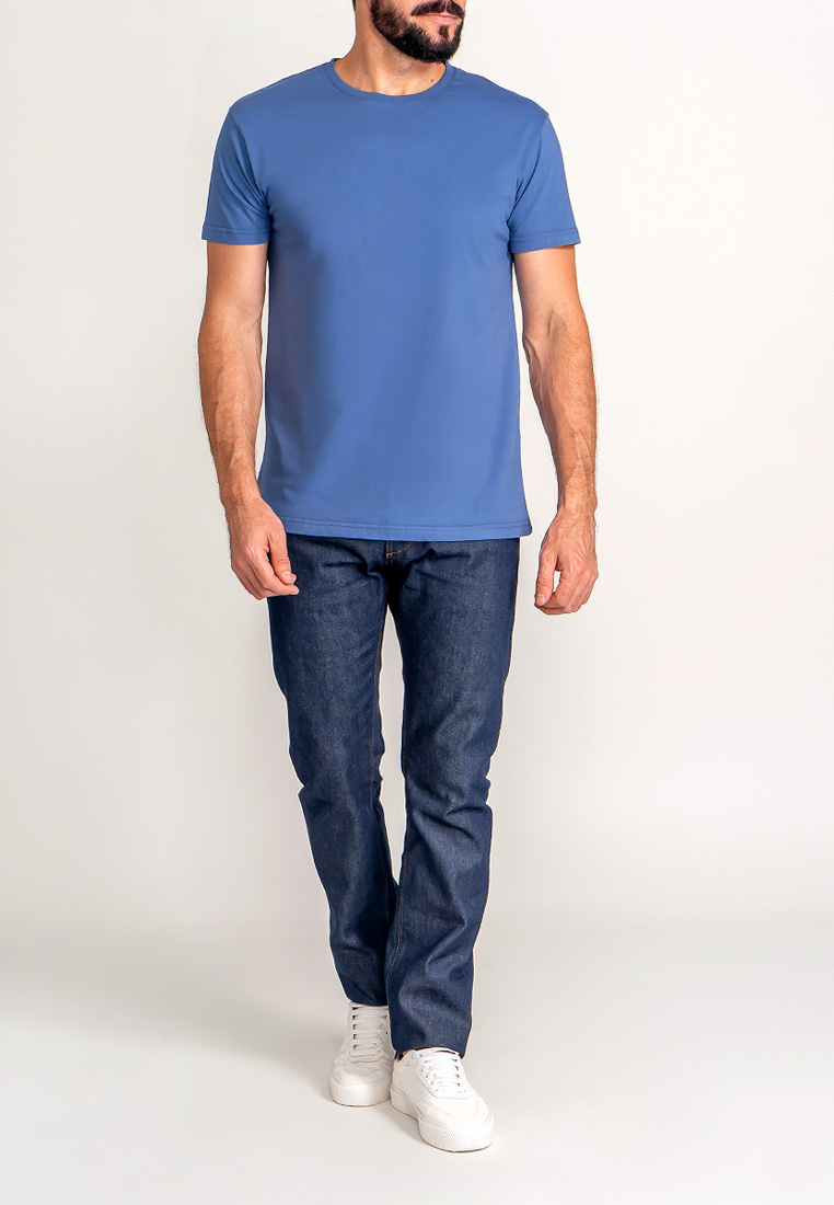 G145-RD-6035_R (джинс) Футболка мужская короткий рукав