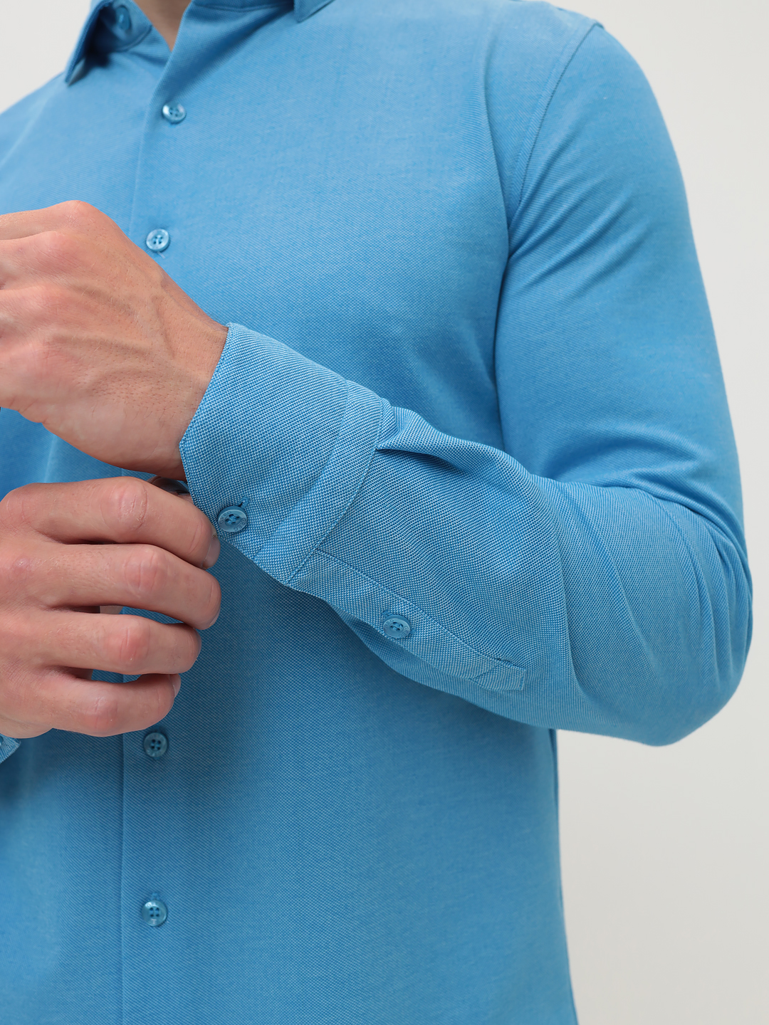 G143-ML (лазурь) Батник мужской трикотажный