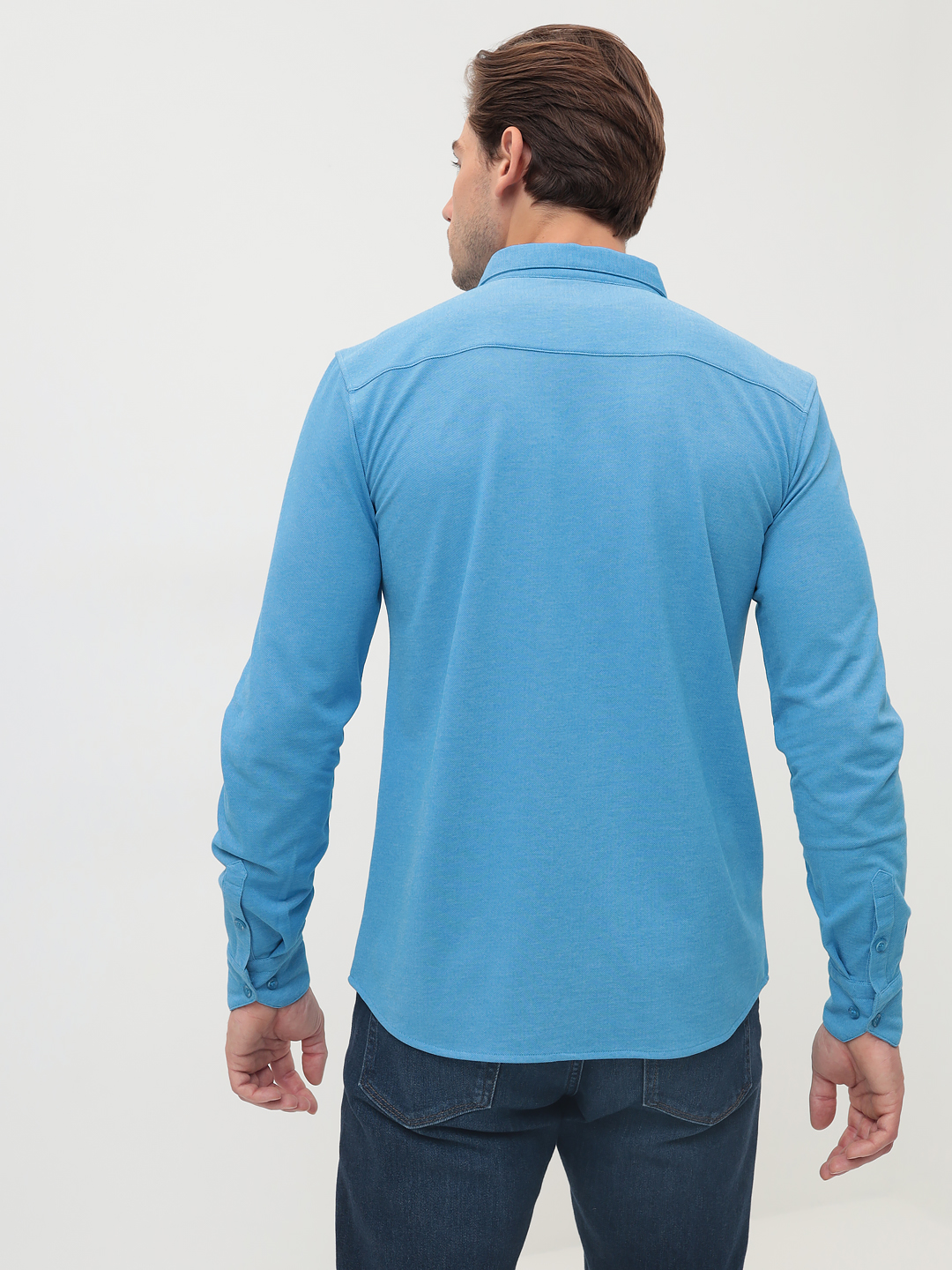 G143-ML (лазурь) Батник мужской трикотажный