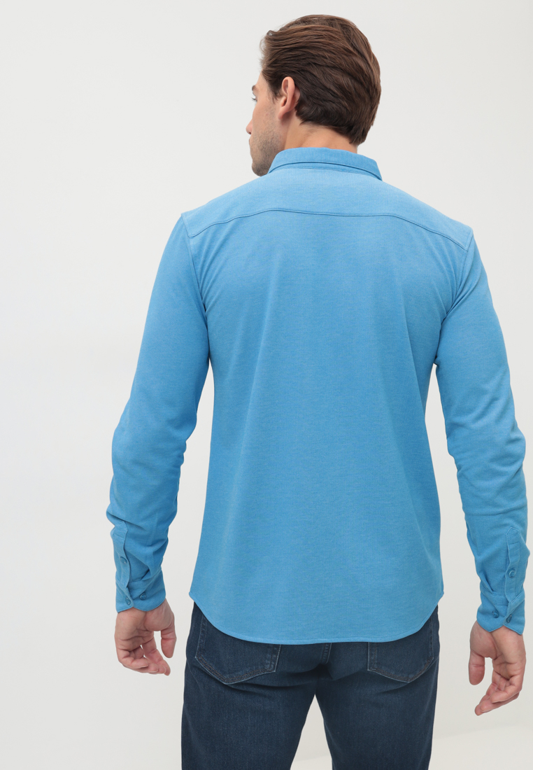 G143-ML (лазурь) Батник мужской трикотажный