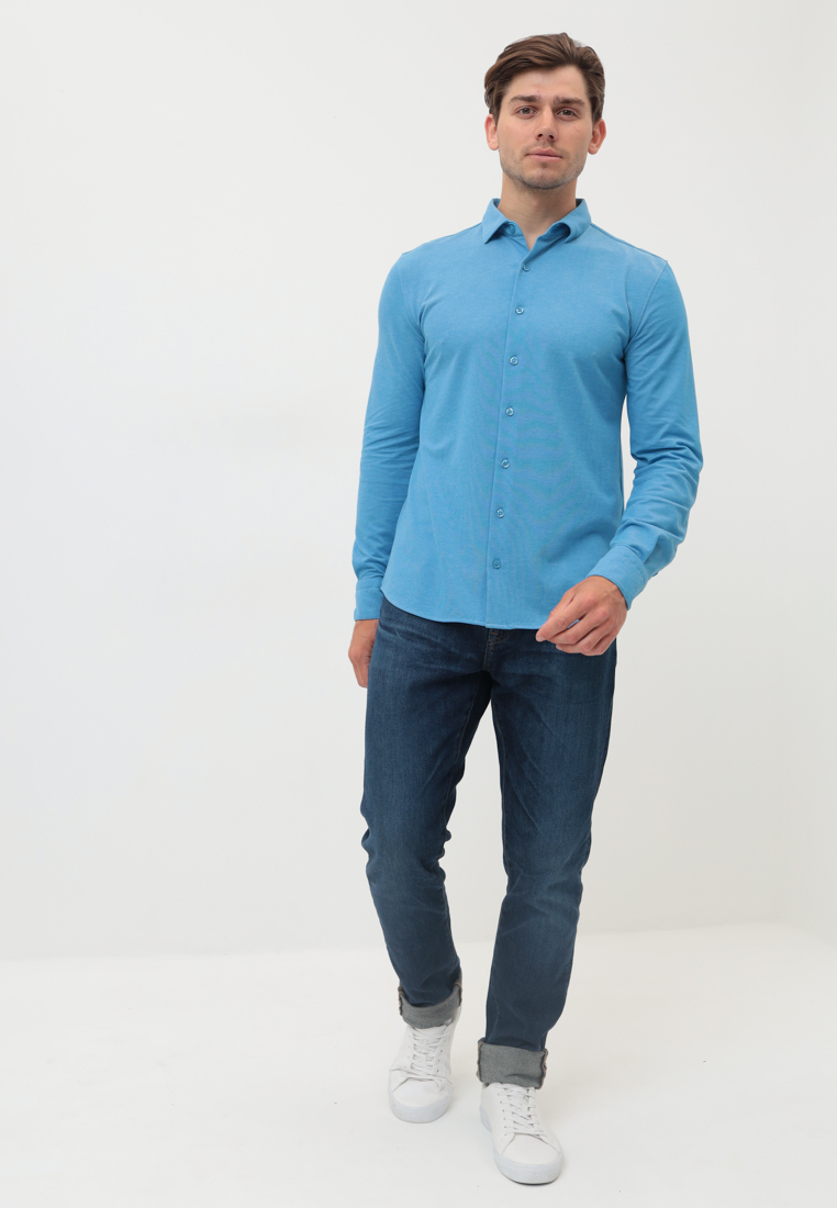 G143-ML (лазурь) Батник мужской трикотажный