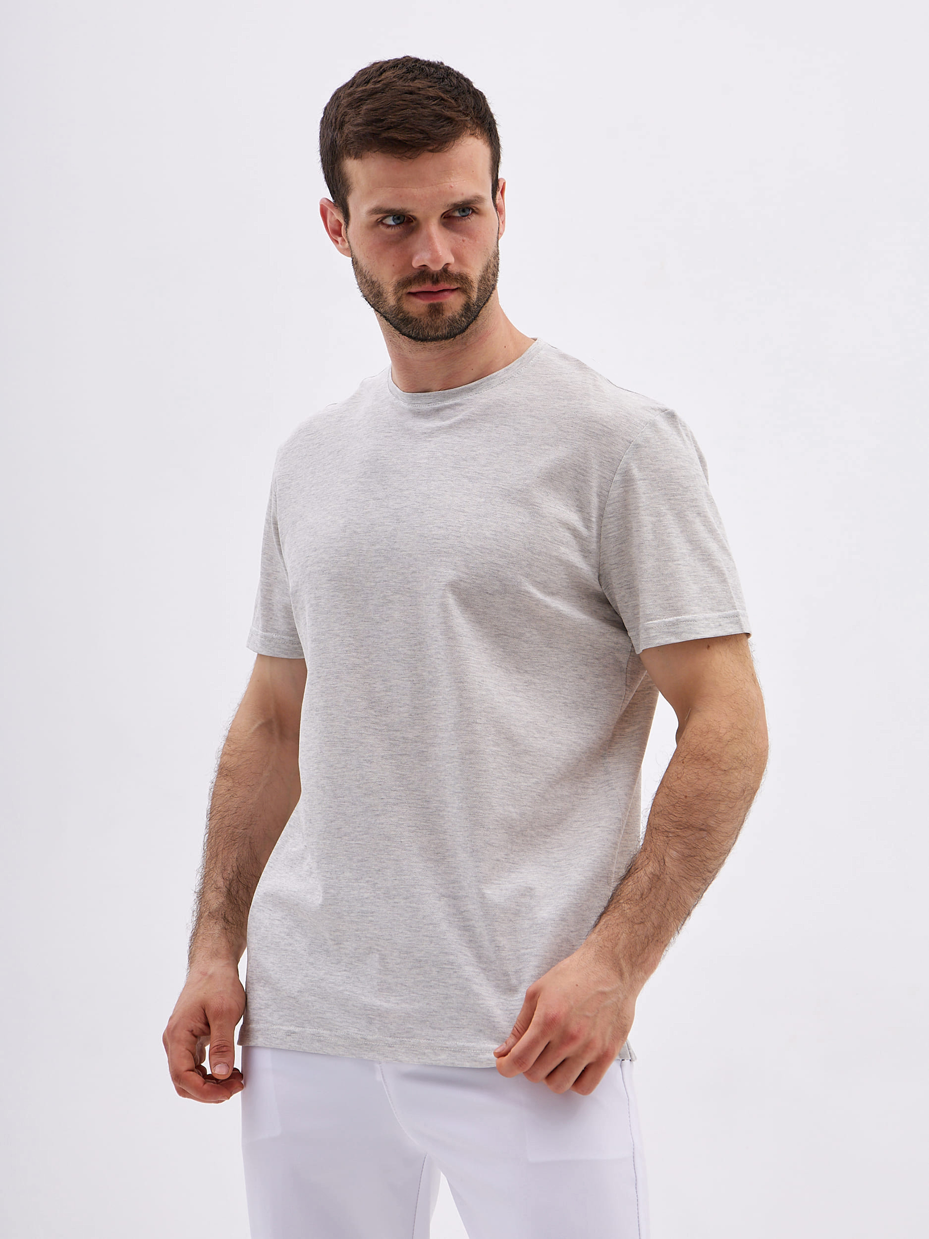 G145-PM4T-LT4403 (св.серый) Футболка мужская короткий рукав