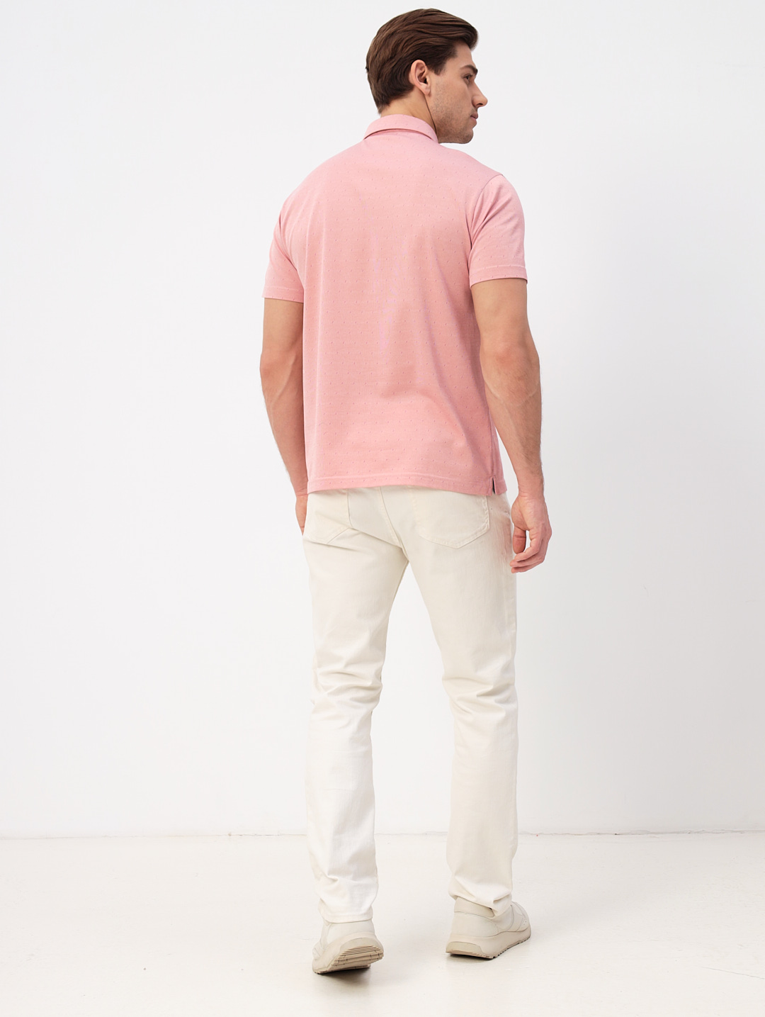 G144-PD124T-LT1001 (красный) Джемпер мужской с воротником поло короткий рукав