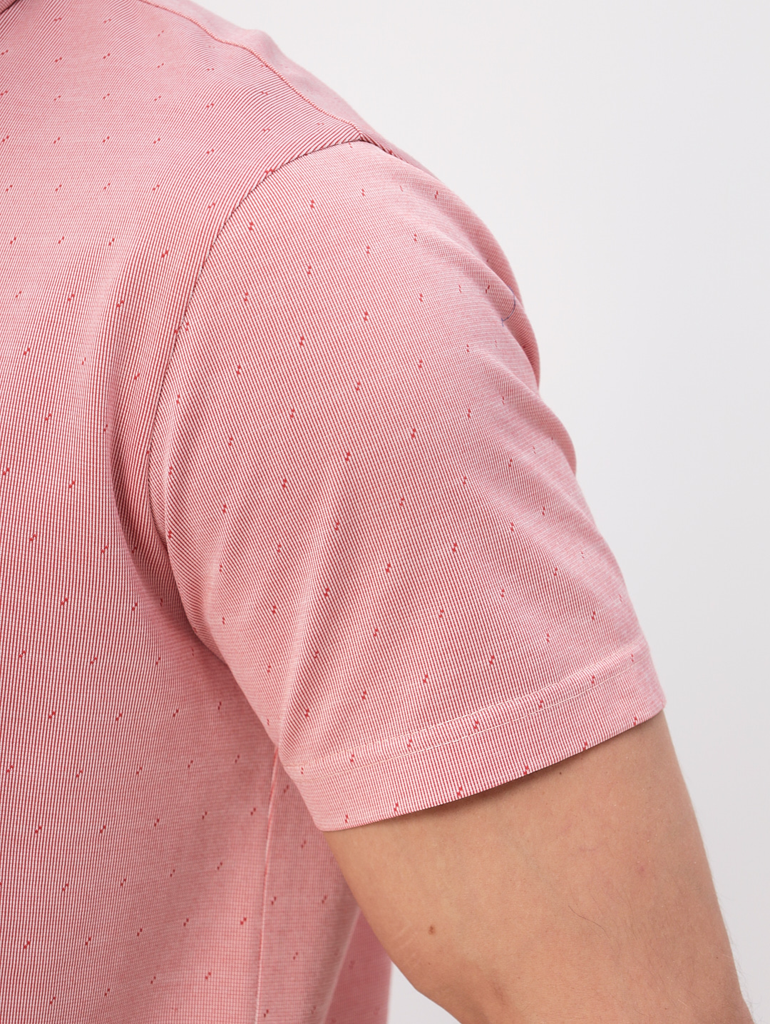 G144-PD124T-LT1001 (красный) Джемпер мужской с воротником поло короткий рукав