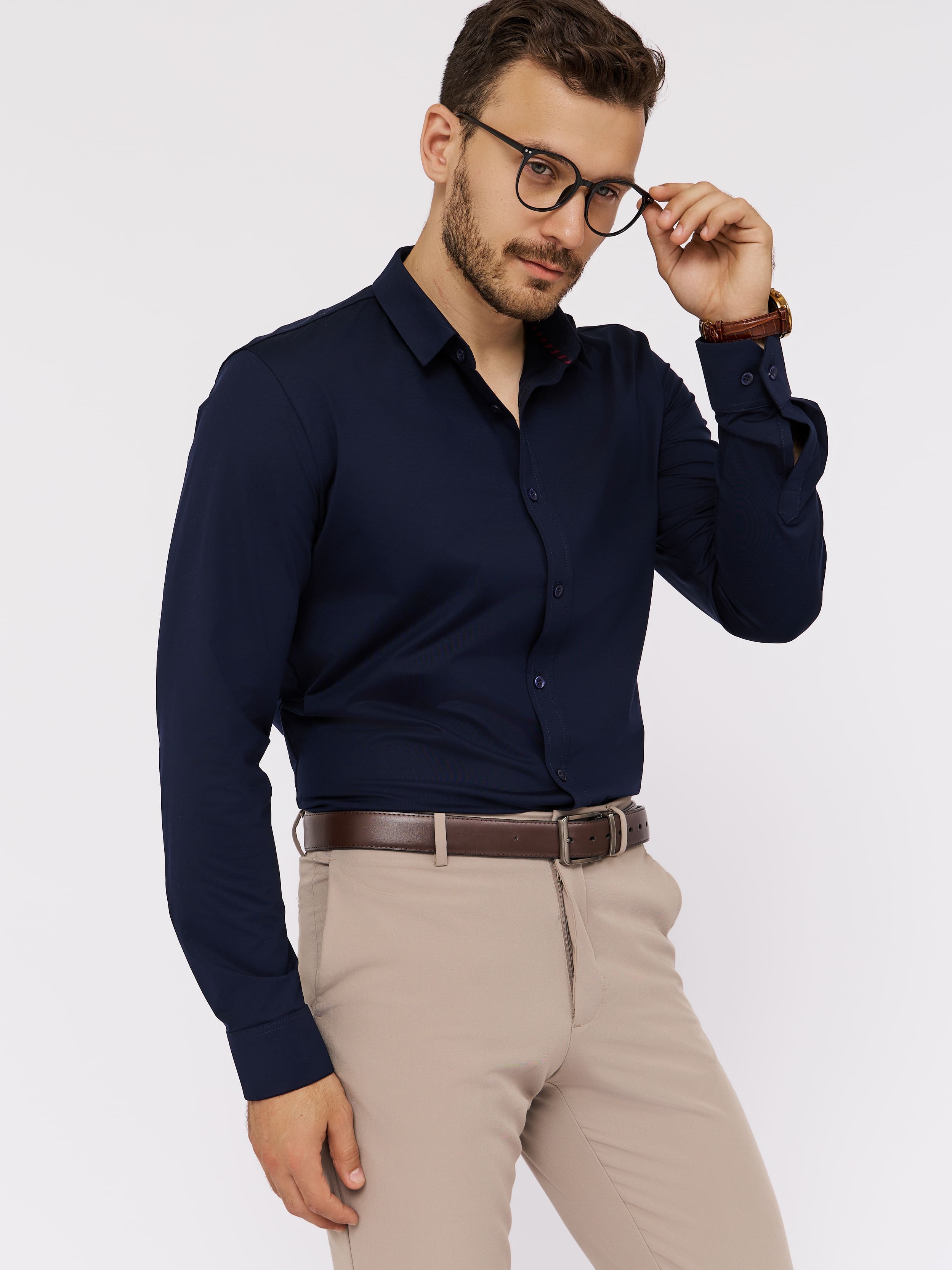 SK240/137/1054/ZN/1p STRETCH Рубашка трикотажная мужская