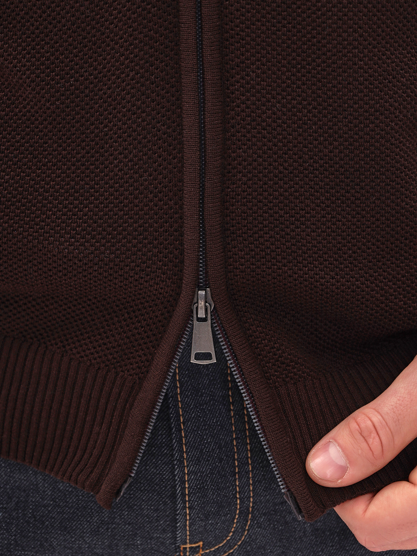 G139-25С пике (коричневый) Кардиган мужской