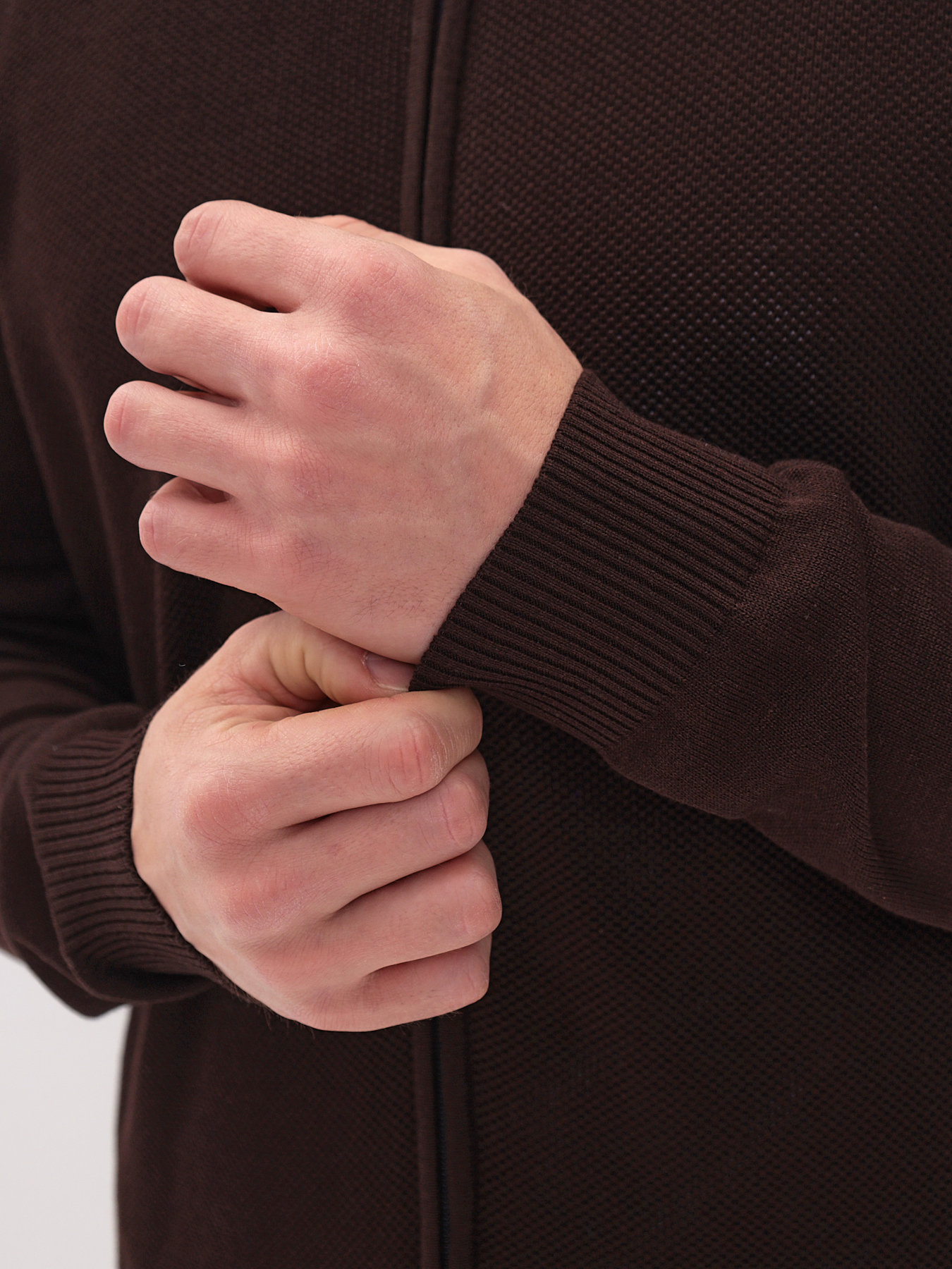 G139-25С пике (коричневый) Кардиган мужской