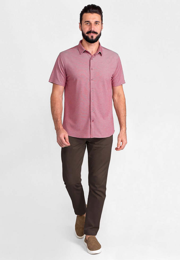 G143-RH03-26 (бордо) Батник мужской трикотажный короткий рукав