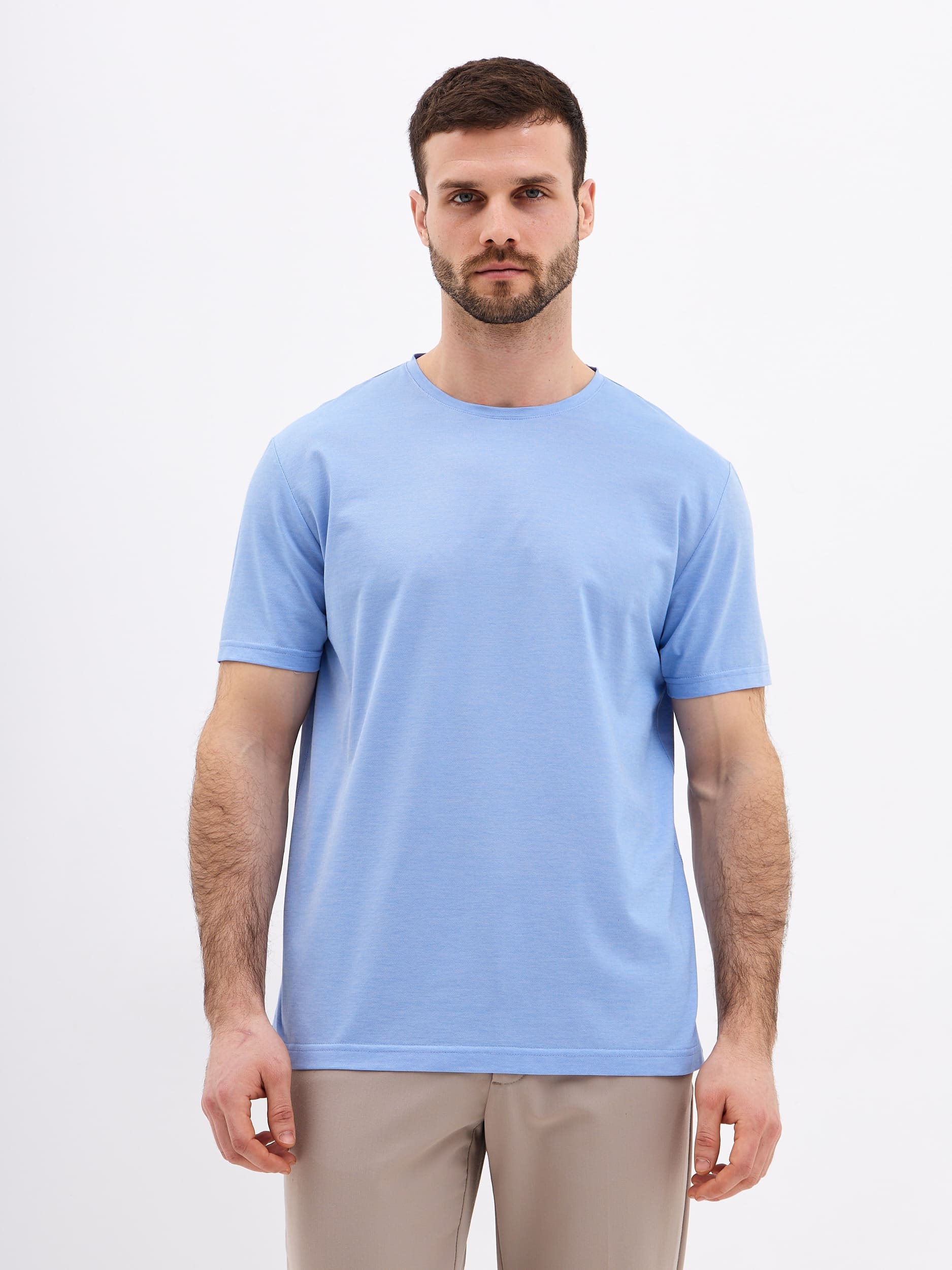 G145-PO4T-LT1359 (голубой) Футболка мужская короткий рукав