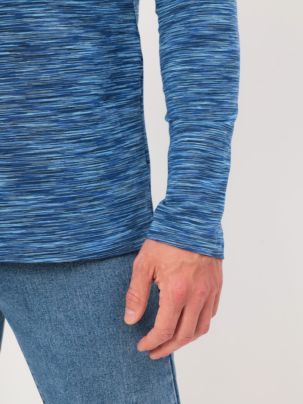 G165-KM-OR1030 (голубой) Футболка мужская длинный рукав