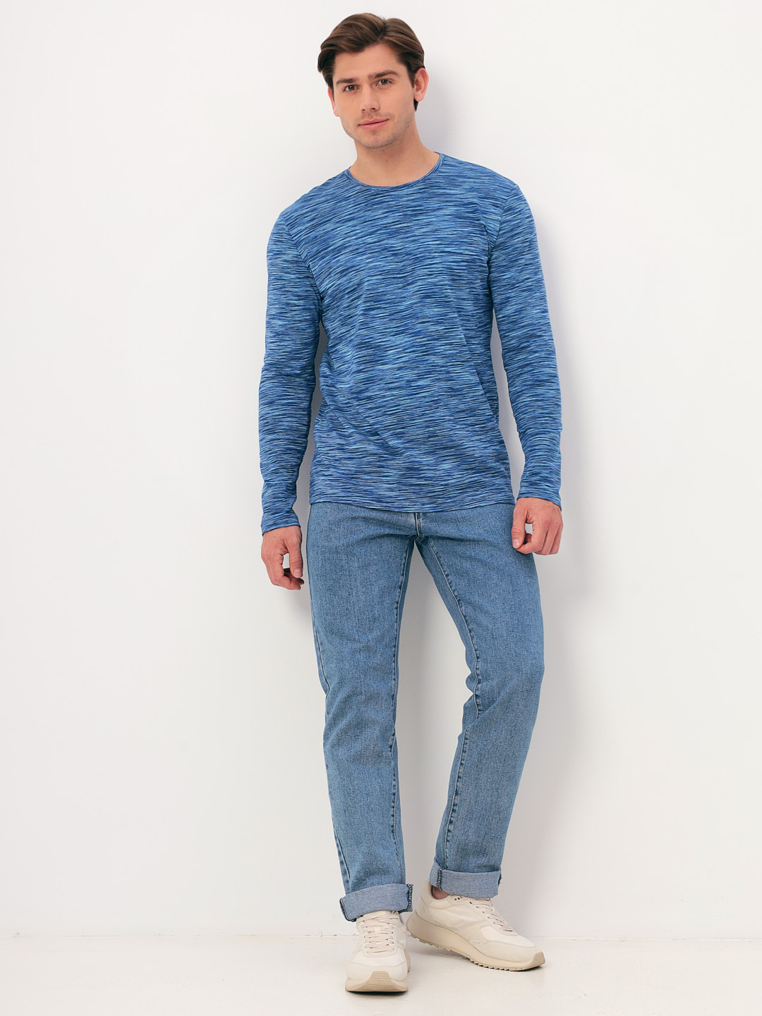 G165-KM-OR1030 (голубой) Футболка мужская длинный рукав