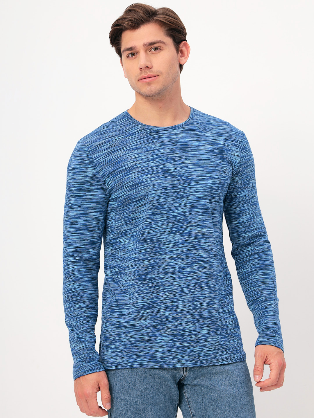 G165-KM-OR1030 (голубой) Футболка мужская длинный рукав