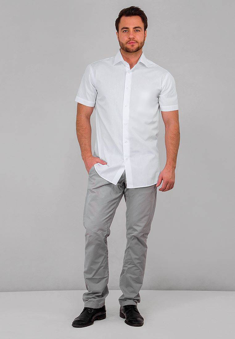 100/109/WHITE/Z Сорочка мужская короткий рукав