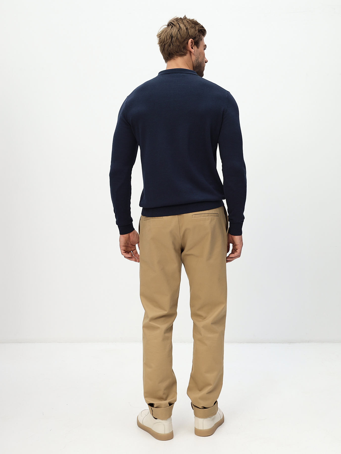 G128-CT 125278(т. джинс) Джемпер мужской с воротником поло