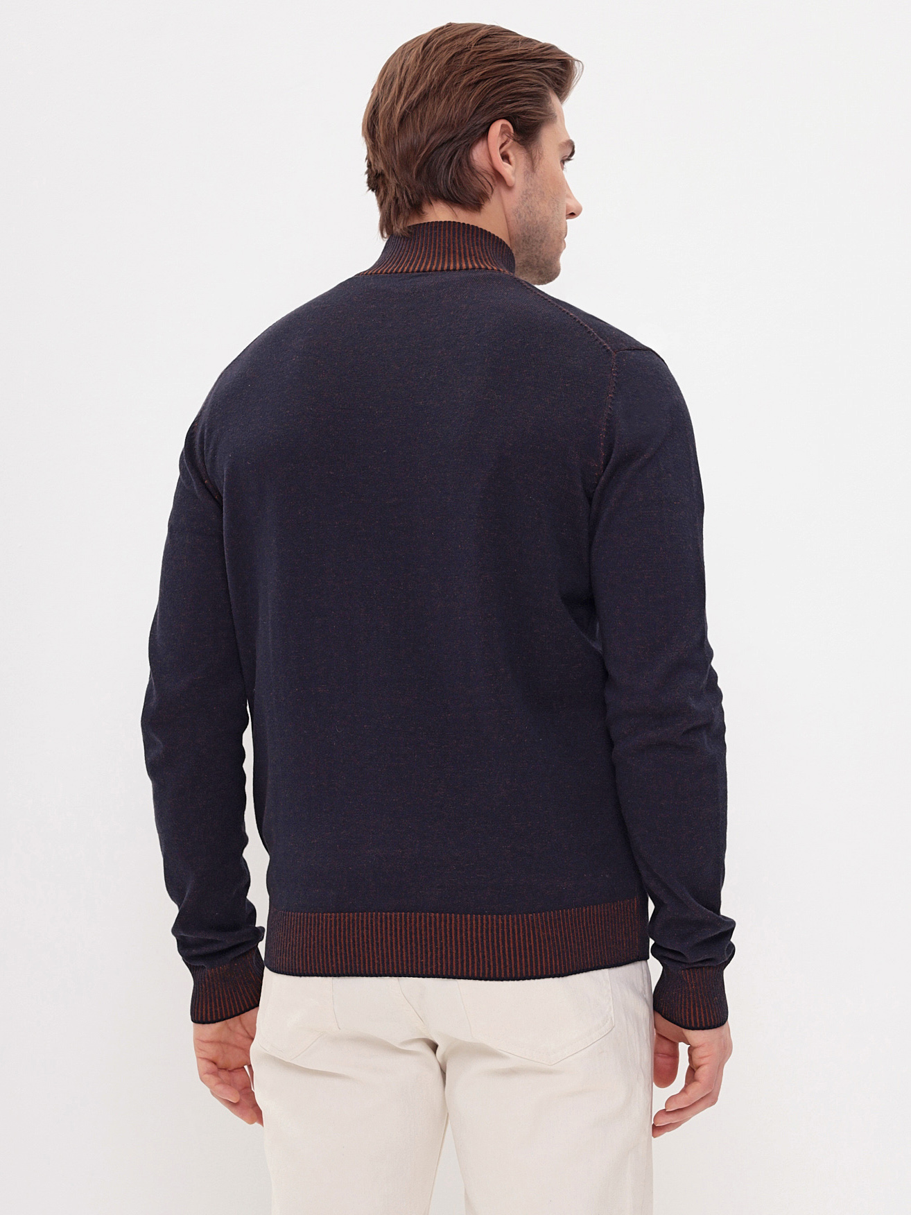 G139-60PC ванизе (т.синий/охра) Кардиган мужской