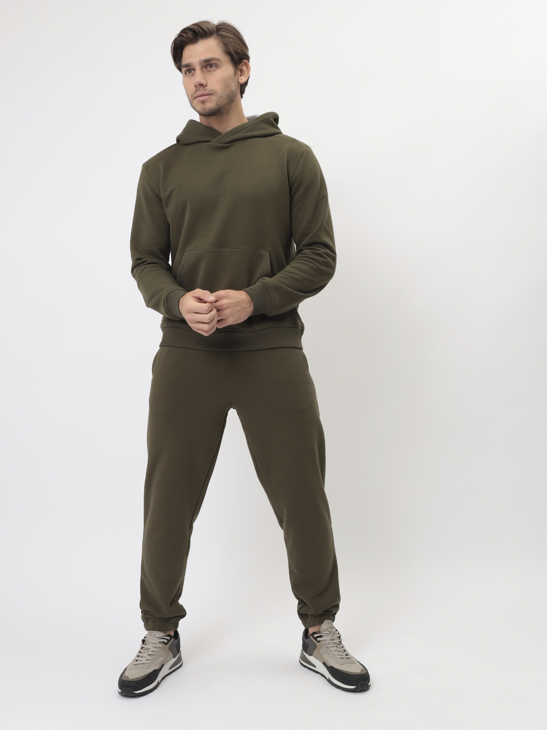 G-TRK-OZ03-001K-хаки Брюки мужские трикотажные